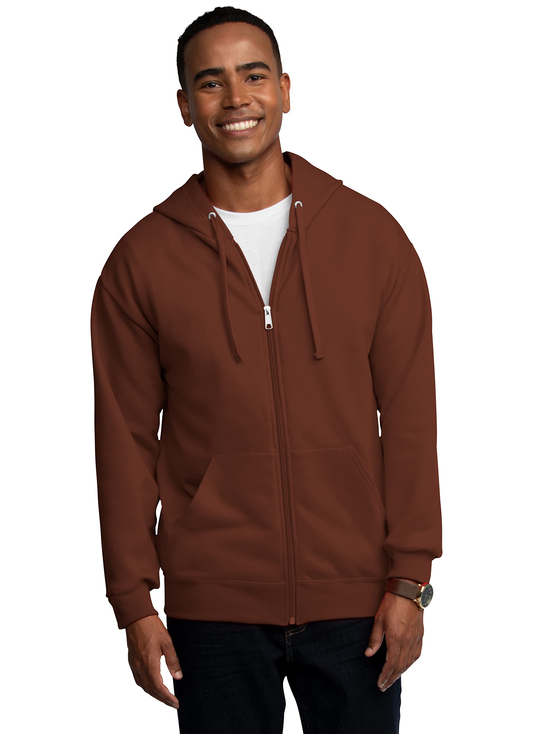 Fruit of the Loom Unisex Adult EverSoft Fleece Full Zip Hoodie Sweatshirt - Cozy Winter Wear for Men & Women - Perfect for Outdoor Activities, Gym, and Casual Everyday Use
