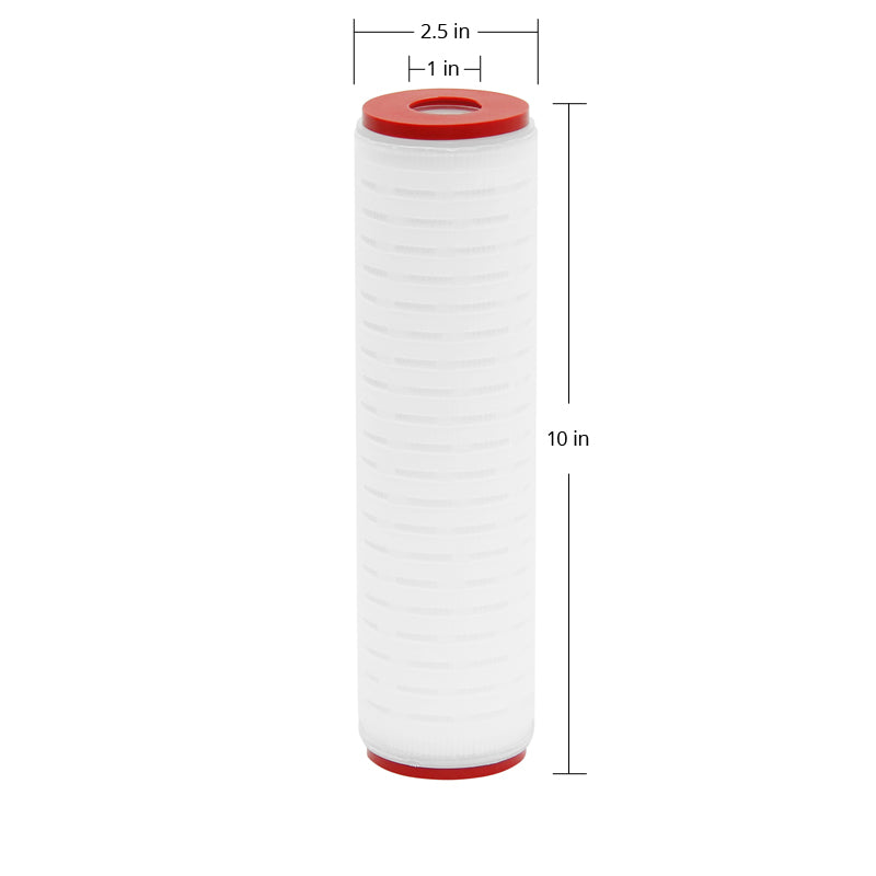 10-Pack Pleated Water Filter Cartridges for Refrigerators & Under-Sink Filtration Systems - Improves Taste & Reduces Contaminants in Drinking Water
