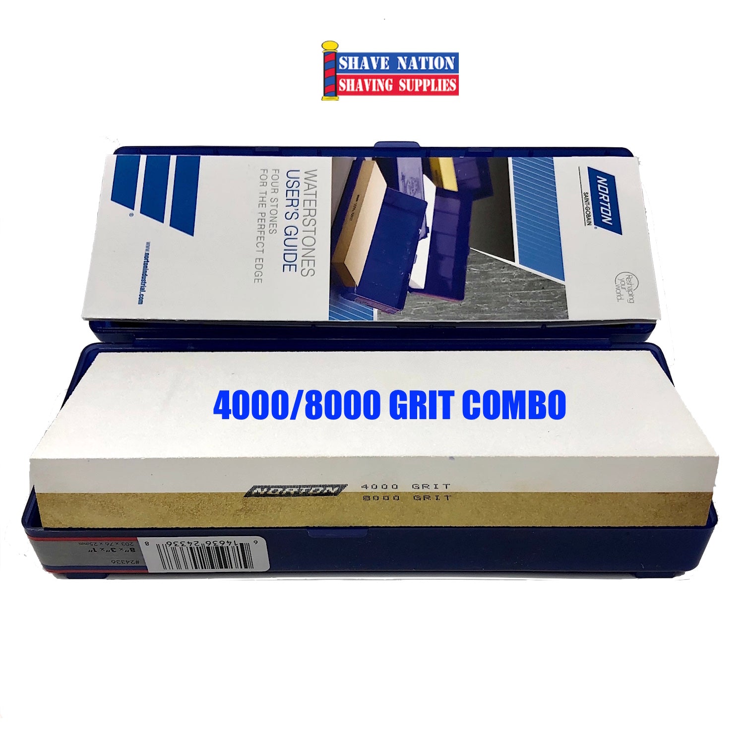 Premium Norton 4000/8000 Grit Waterstone - Professional Dual Grit Sharpening Stone for Knives, Chisels & Tools - Perfect for Kitchen, Woodworking & DIY Projects