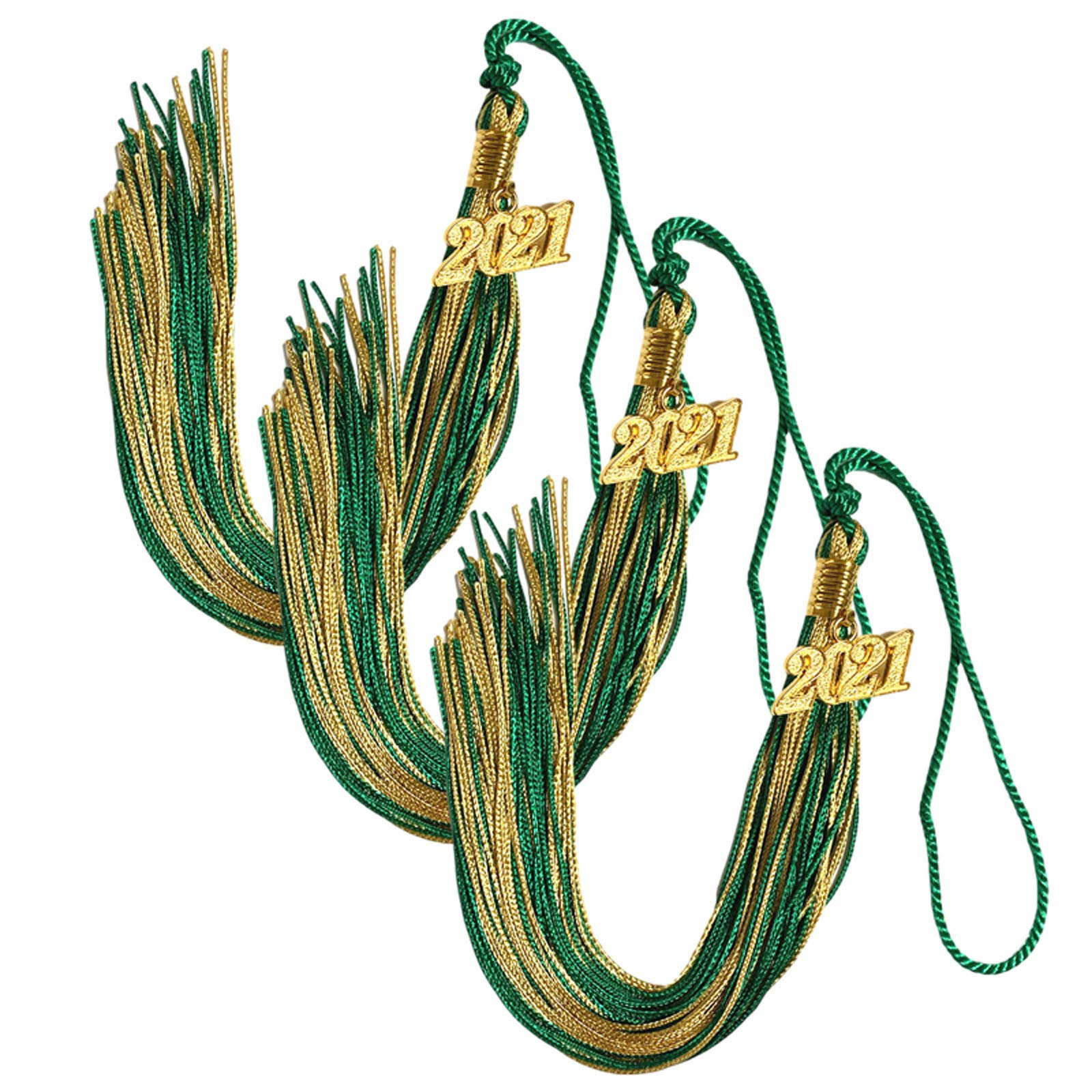 2021 Graduation Tassel with Gold Date Pendant - Colorful Academic Ceremony Accessories for High School & College Graduation Caps - Perfect for Commencement, Yearbook Photos & Graduation Party Decorations