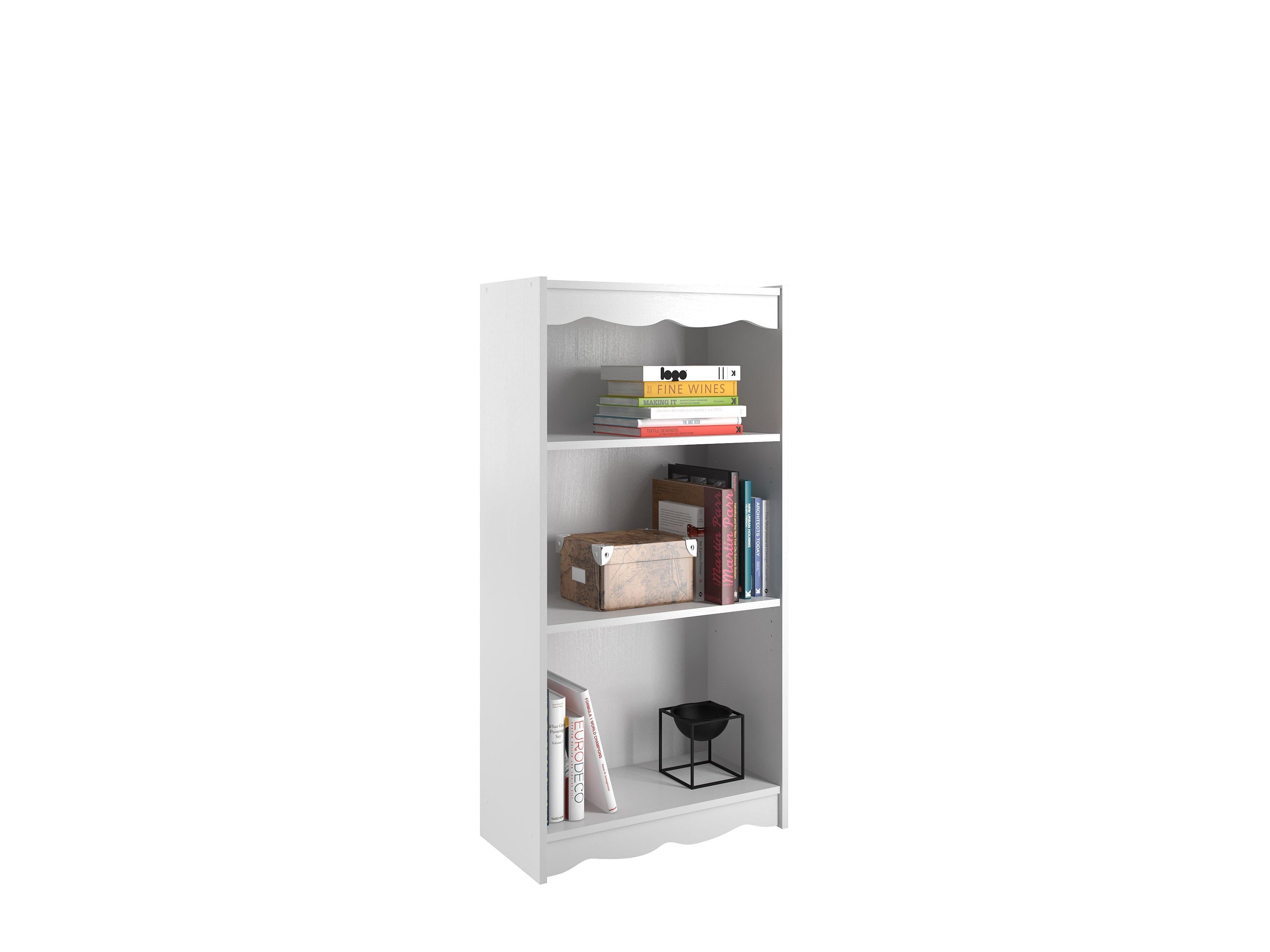 White Small Bookcase 48 Inch - Compact Bookshelf for Home, Office, or Dorm Room - Perfect for Organizing Books, Decor, and Essentials