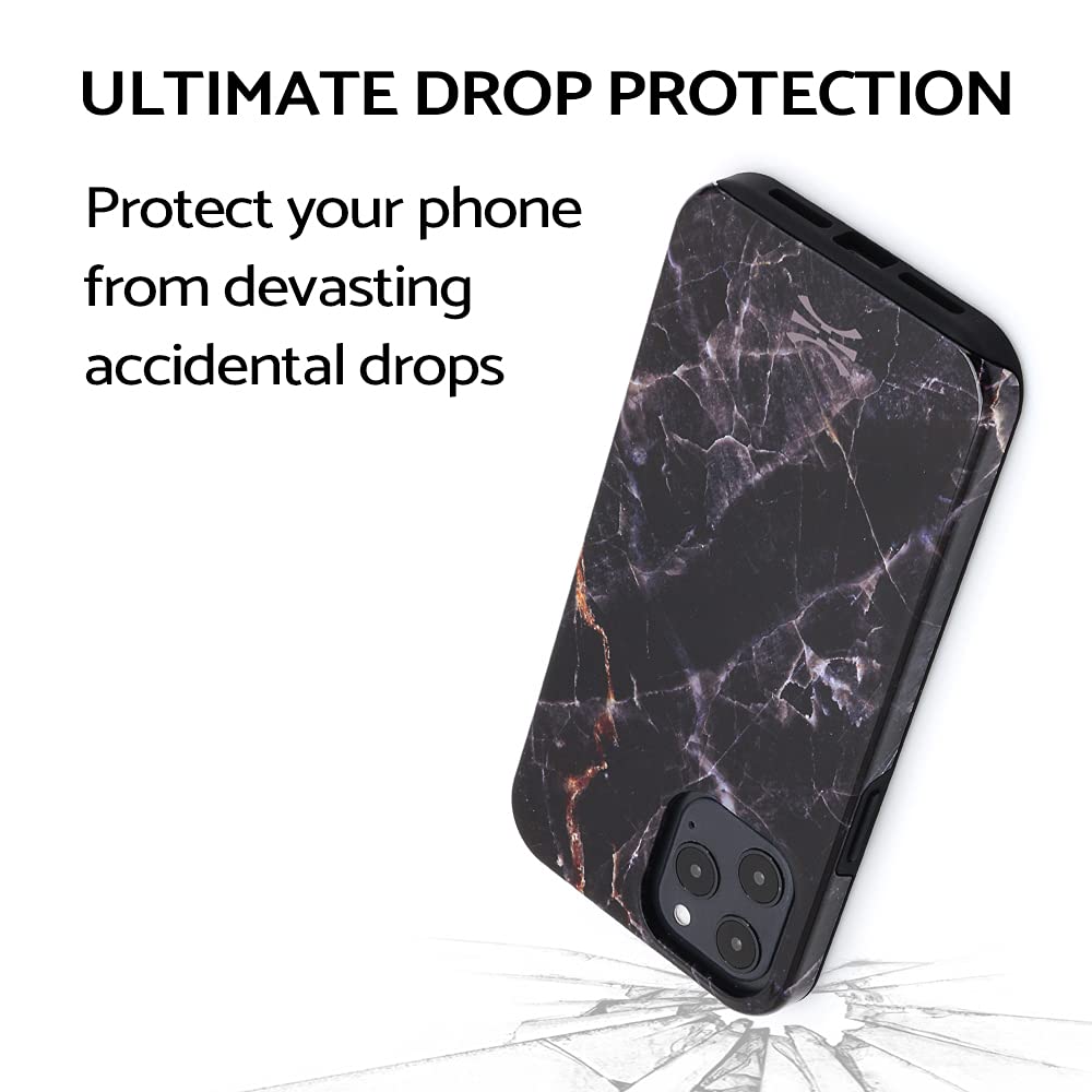 TORU DX Slim Dual Layer Protective Case for iPhone 12 & iPhone 12 Pro - Marble Design | Shockproof & Scratch Resistant Cover for Everyday Use, Work & Travel
