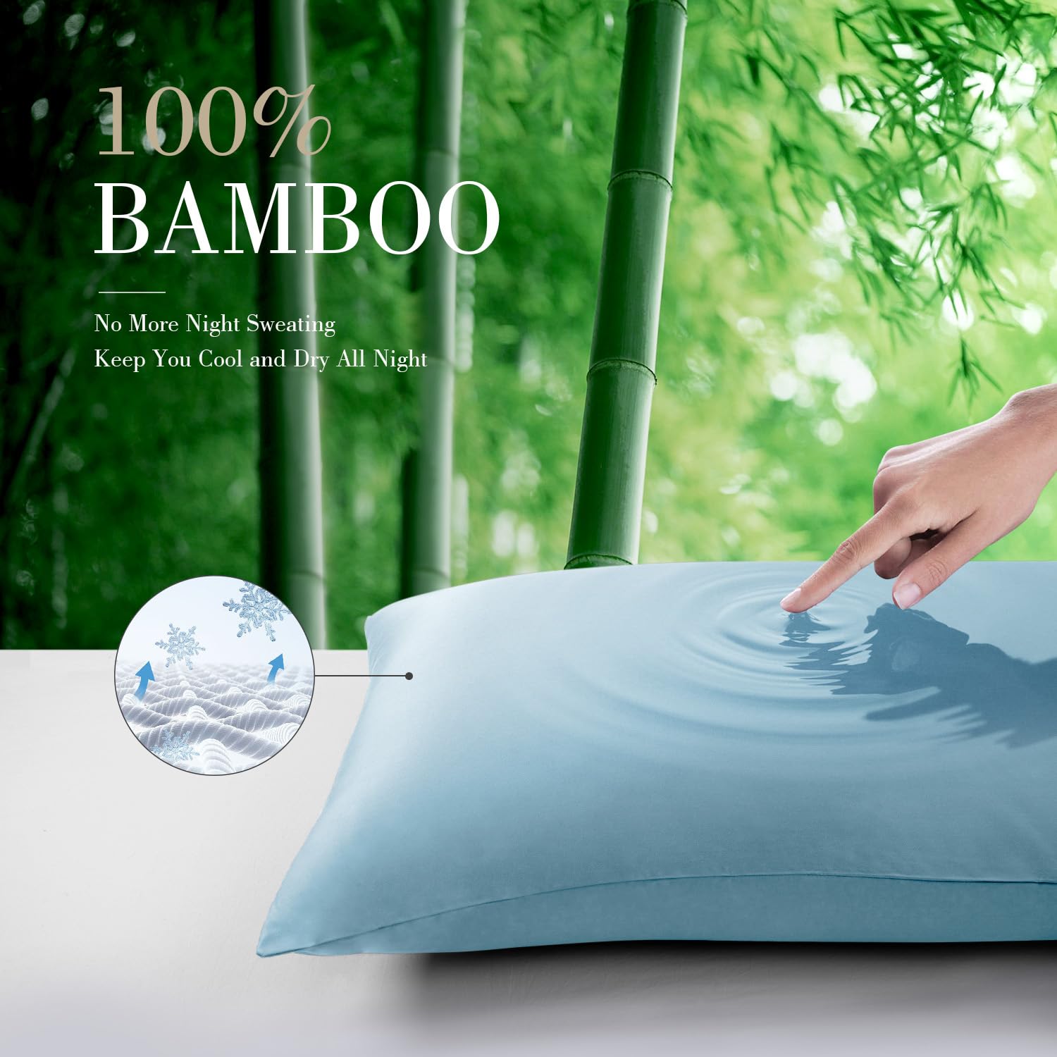 Cooling Queen Pillowcases Set of 2 - Skin Friendly for Better Sleep