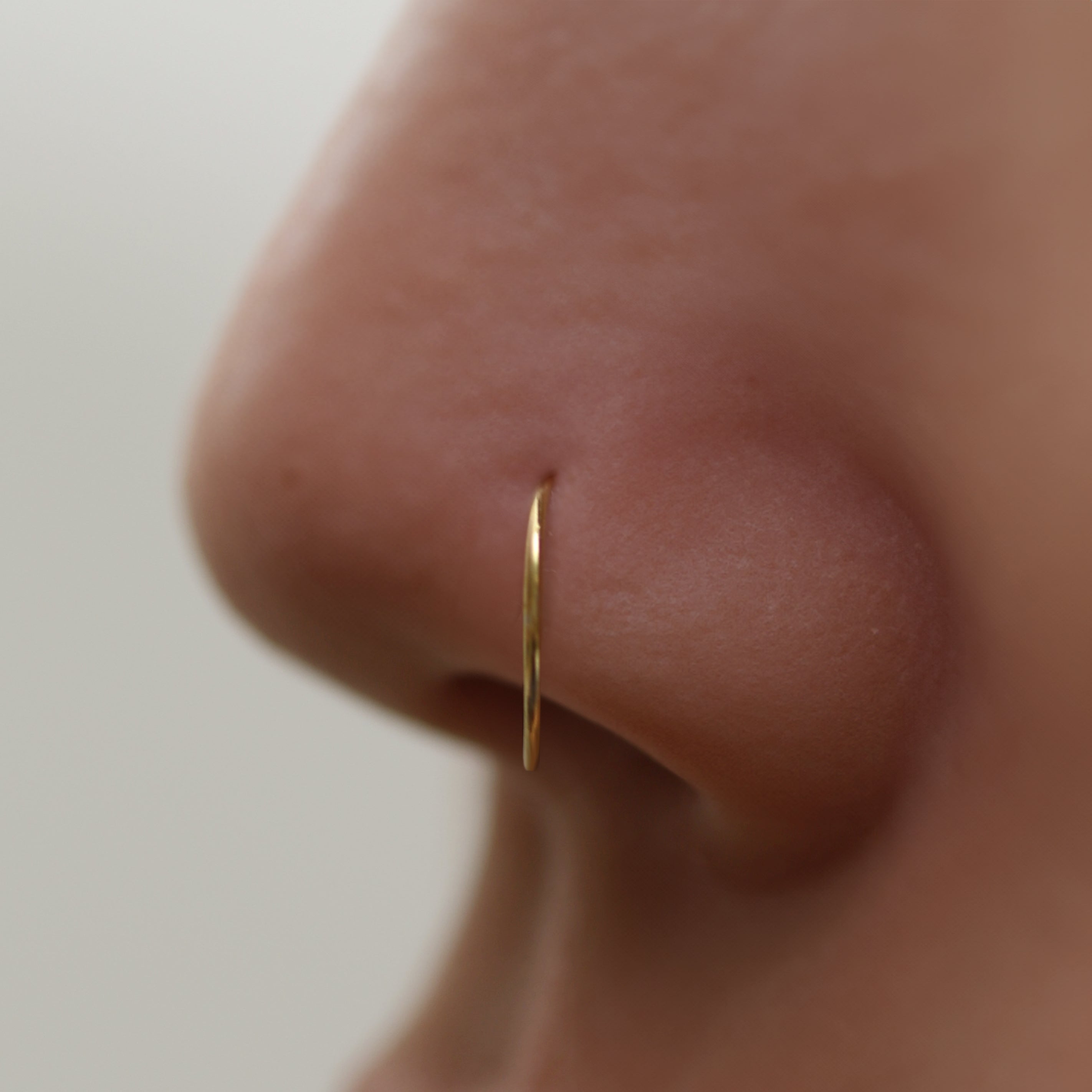 Simple Nose Hoop Ring - 14K Gold Plated Minimalist Nose Ring for Women - Perfect for Everyday Wear, Parties & Special Occasions