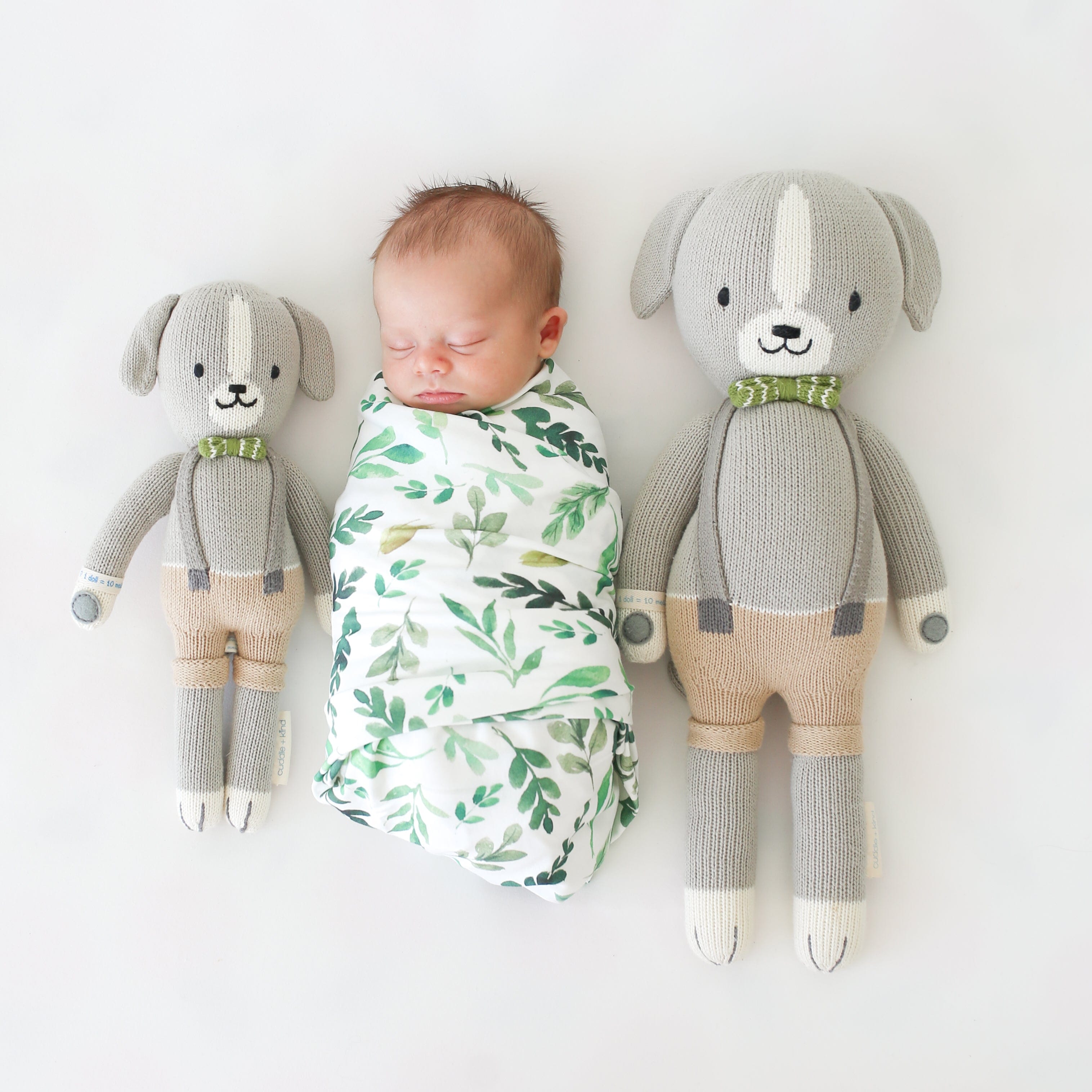 Cuddle+Kind Noah the Dog Plush Toy - Little Size, Hand-Knit Organic Cotton Stuffed Animal for Kids, Perfect Gift for Birthdays & Holidays | Soft, Huggable Companion for Bedtime & Playtime