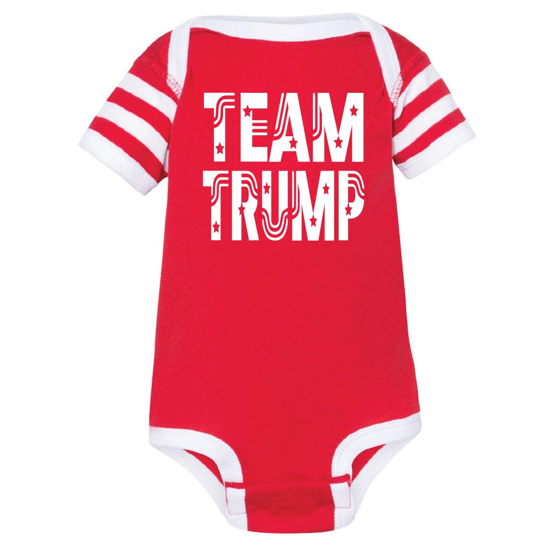 Team Trump Red Baby Onesie - Cute Patriotic Infant Bodysuit for Boys & Girls | Perfect for 4th of July, Rallies & Family Photos
