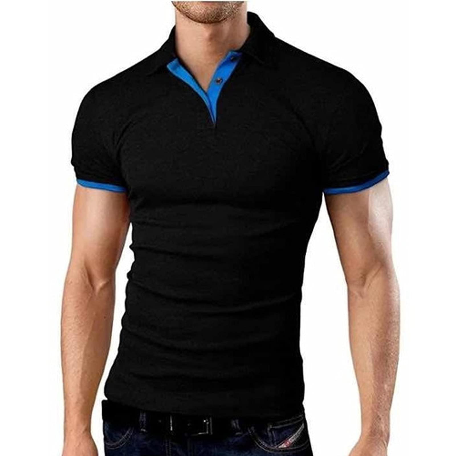 MmNote Men's Slim Fit Short Sleeve T-Shirt - Casual Contrast Color Patchwork Tee for Everyday Wear, Street Style & Summer Outfits