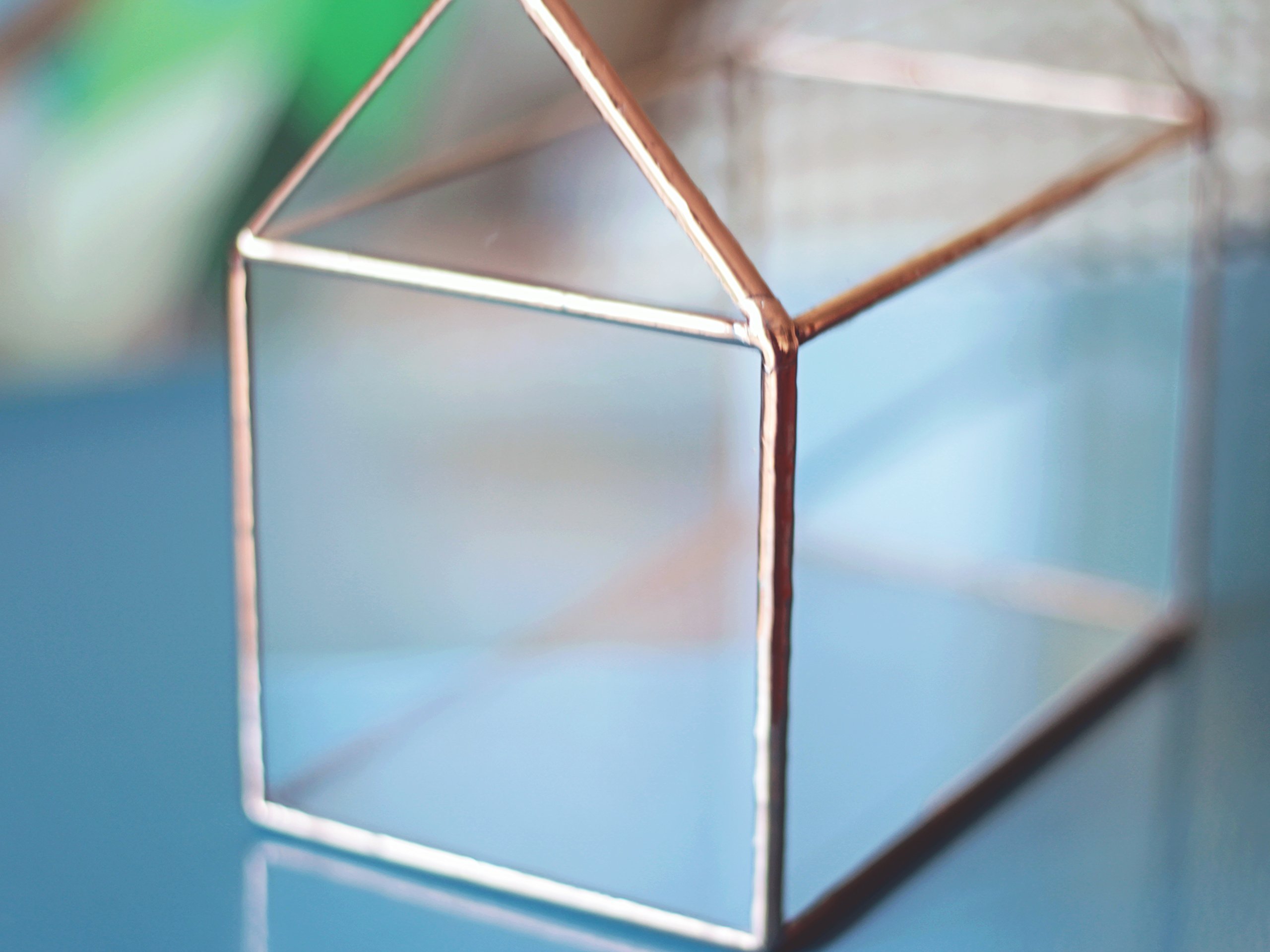 Medium Size Glass Terrarium Container - Copper, Silver, Black | Perfect for Succulents, Air Plants & Home Decor | Indoor Plant Display & DIY Terrarium Projects