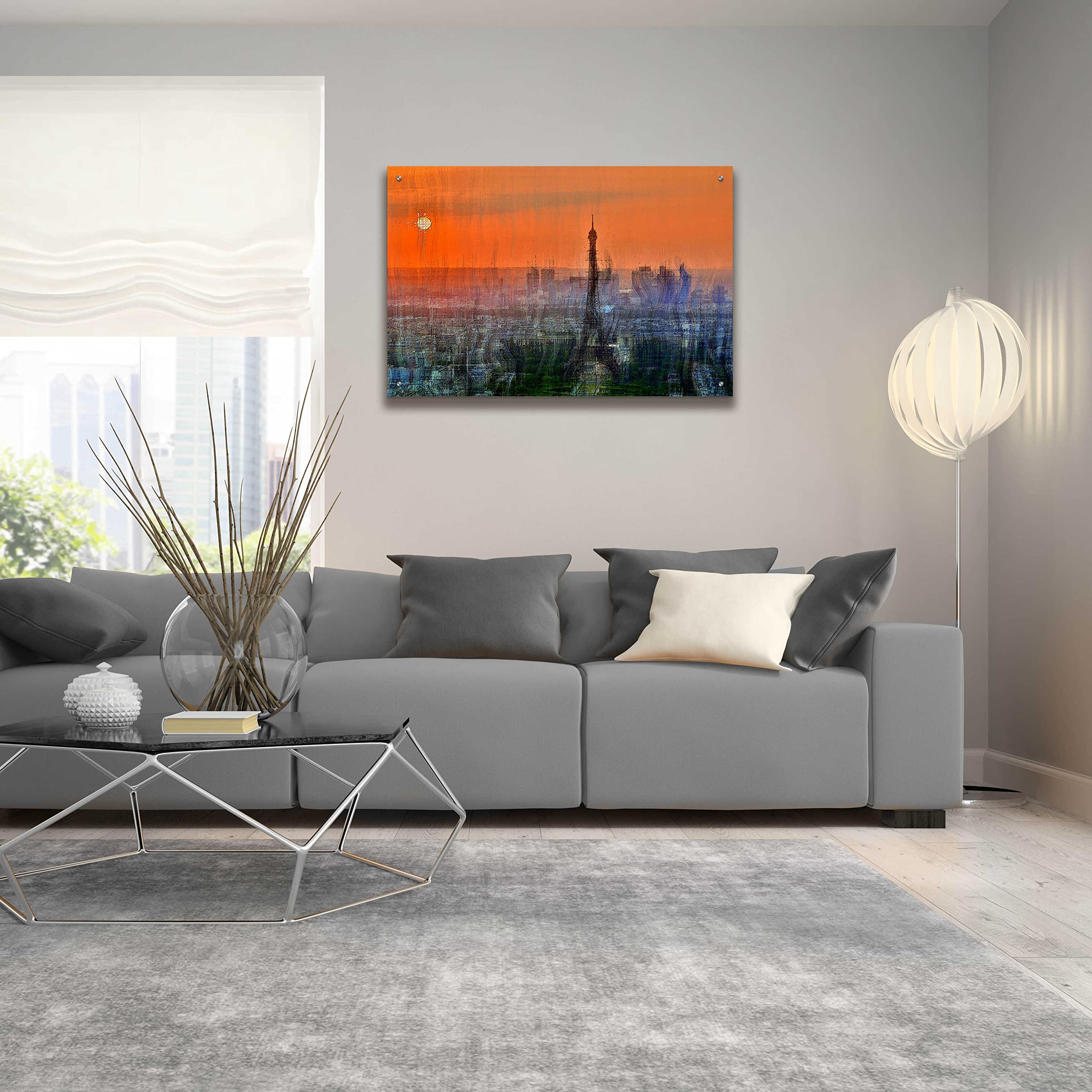 Epic Art 'Paris6' by David Manlove - 36x24 Inch Acrylic Glass Wall Decor for Living Room, Bedroom & Office - Modern Abstract Painting for Home & Office Decor