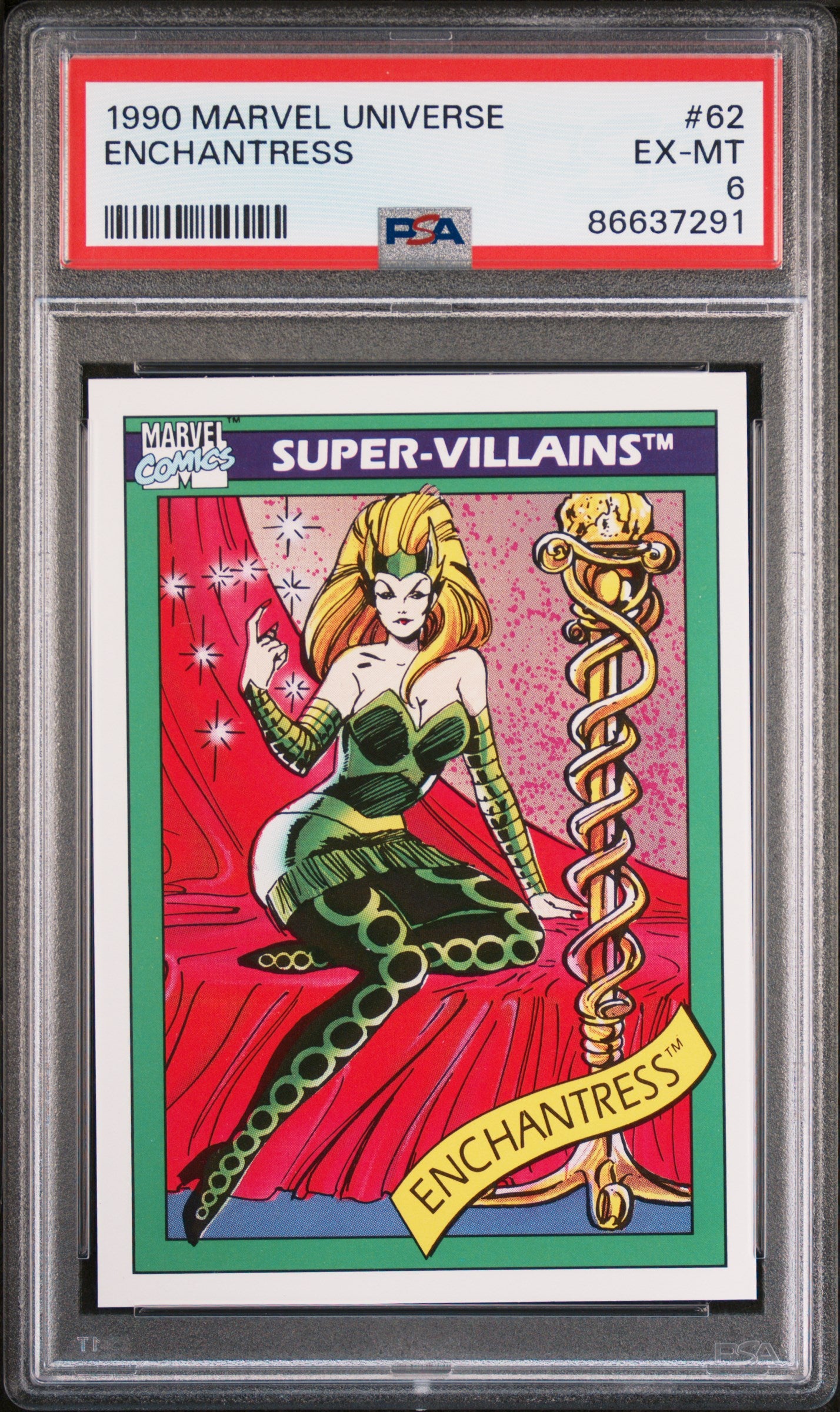 1990 Marvel Universe Enchantress #62 PSA 6 Graded Comic - Rare Collectible for Marvel Fans & Comic Book Investors | Perfect for Display, Gifts & Investment Portfolios