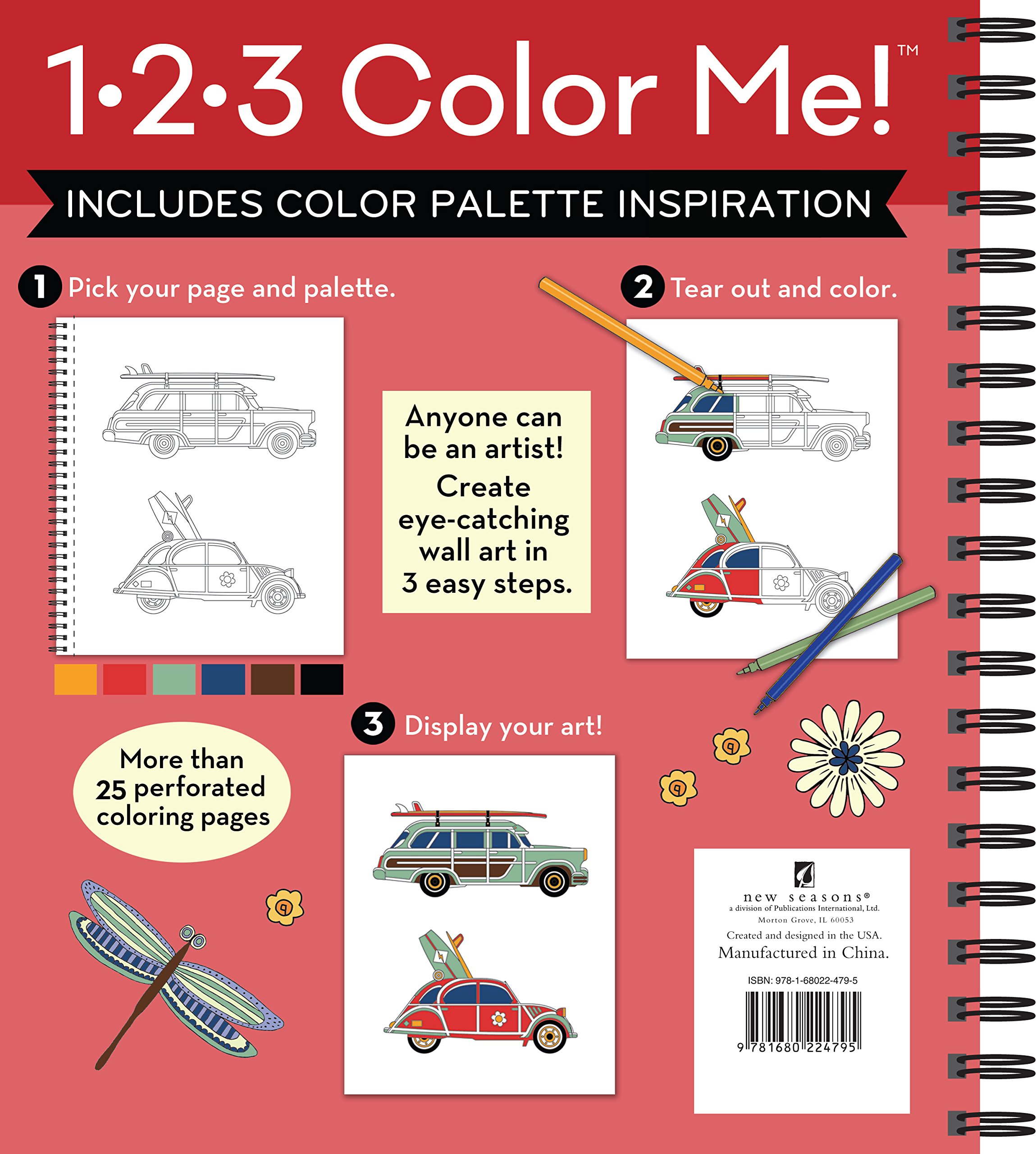1-2-3 Color Me! Adult Coloring Book with 50+ Variety of Images - Owl Cover Design for Stress Relief & Creativity - Perfect for Relaxation, Art Therapy & Gift Giving