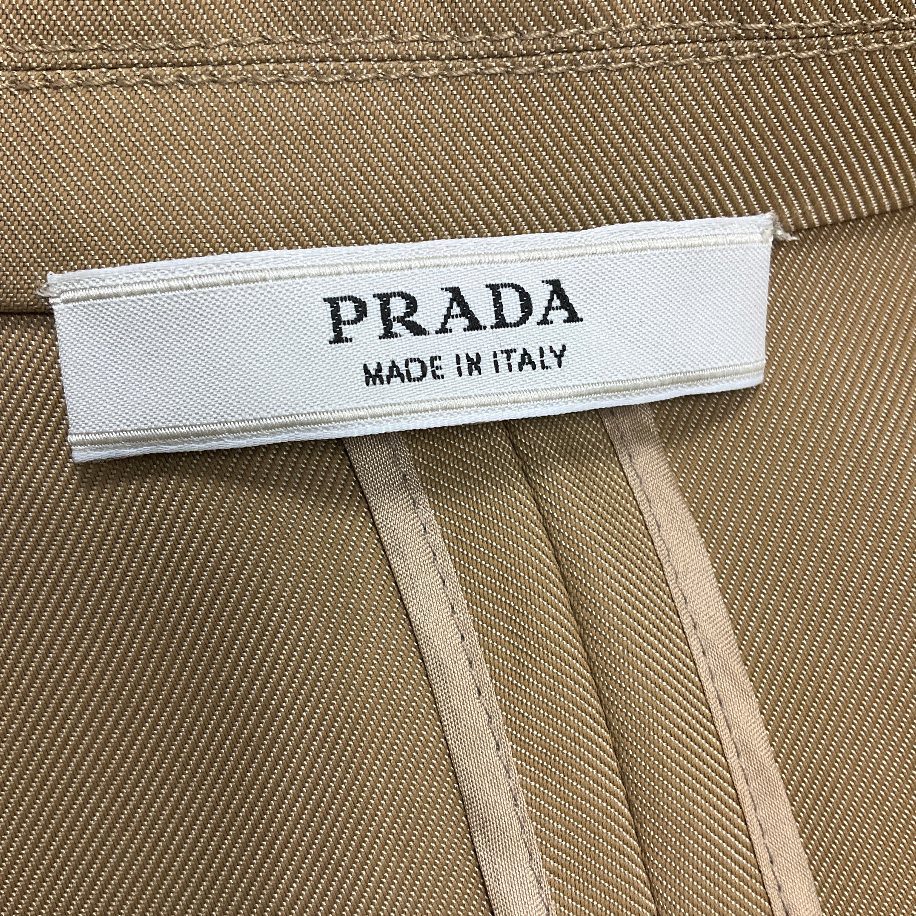 Prada Tan Belted Lightweight Trench Coat for Women | Water-Resistant Fall Jacket | Office Wear & Casual Outfits