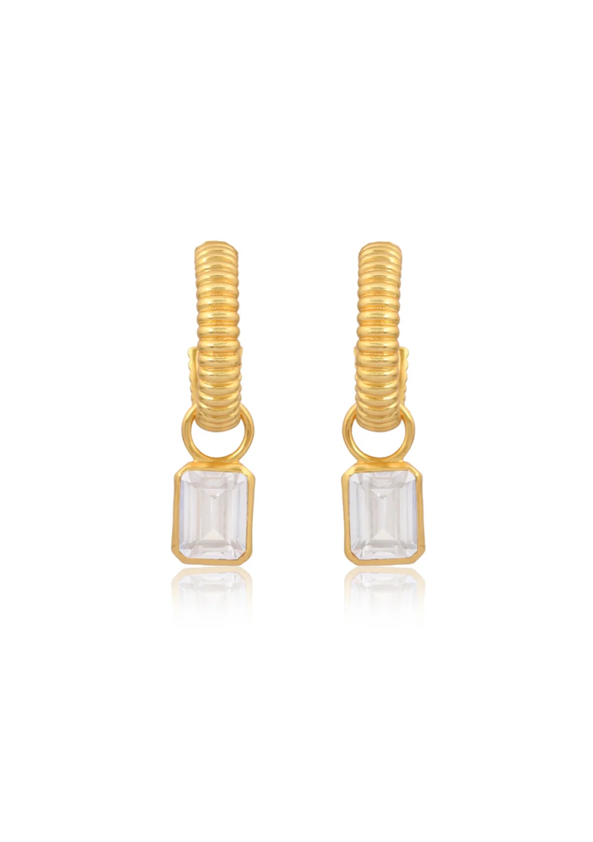 Lola Knight Dawn 18K Gold Crystal Charm Drop Bridal Earrings - Elegant Wedding Jewelry for Brides, Bridesmaids & Special Occasions