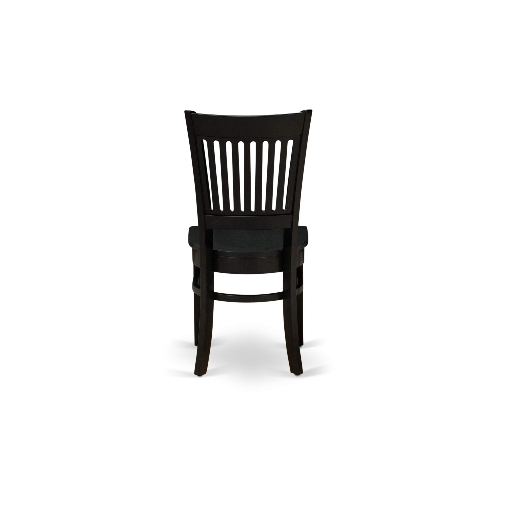 East West Furniture DUVA5-BLK-W 5-Piece Black Dining Room Set with 36x60 Inch Rectangle Table & 4 Chairs - Perfect for Small Kitchens & Compact Dining Spaces