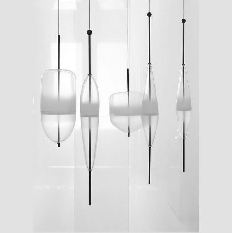 Nautica Glass Pendant Light Fixture - Modern Hanging Chandelier for Kitchen Island, Dining Room & Bedroom Lighting Decor