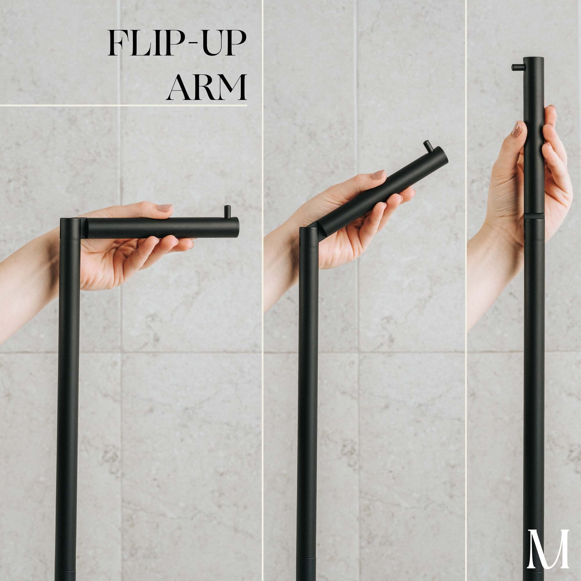 MARMOLUX ACC Free Standing Matte Black Toilet Paper Holder with Black Marble Base - 4 Jumbo Roll Storage Bathroom Organizer - Stainless Steel Standing Toilet Paper Dispenser for Modern Bathroom, Powder Room or Guest Bath Decor