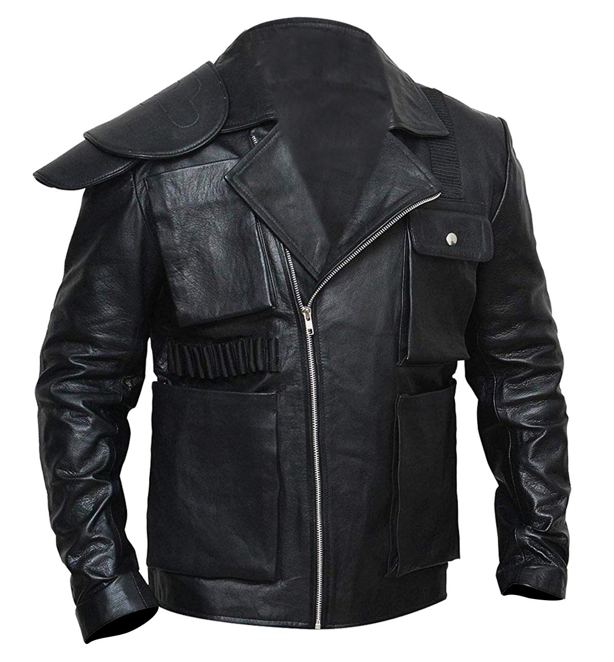 UGFashions Tom Hardy Mad Max Fury Road Rockatansky Motorcycle Leather Jacket - Black Biker Costume for Cosplay, Halloween & Movie Reenactments