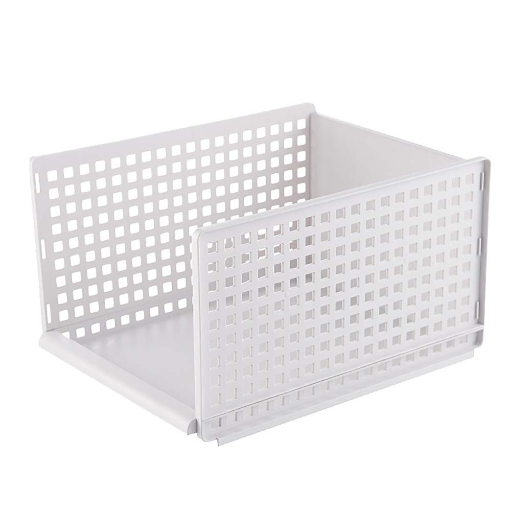 Foldable Storage Box Drawer Cubes - Plastic Wardrobe Organizer with Pull-Out Design for Clothes, Layered Partition & Space Saving | Perfect for Bedroom Closet, Underbed Storage & Kids Room Organization