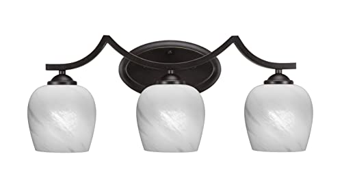 Zilo 3-Light Bathroom Vanity Light Fixture in Dark Granite - Modern LED Wall Sconce for Makeup Mirror Lighting (553-DG-4811) | Perfect for Master Bath, Powder Room & Dressing Area