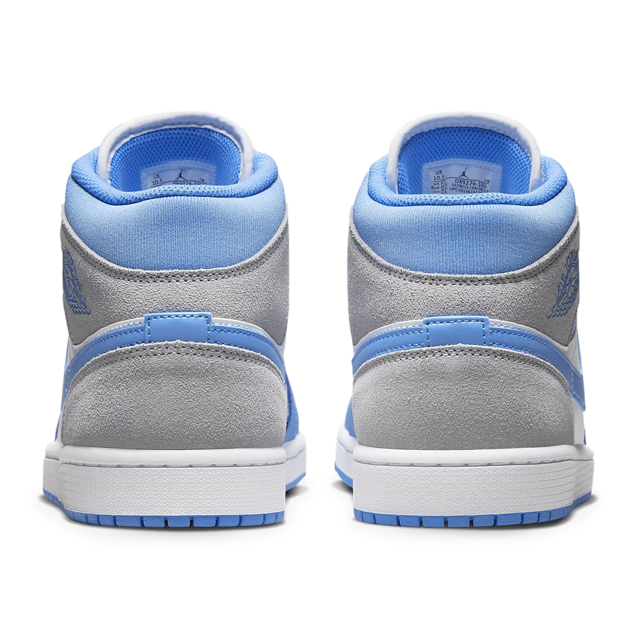 Air Jordan 1 Mid Sneakers - University Blue & Grey Colorway - Men's Basketball Shoes for Casual Wear & Street Style