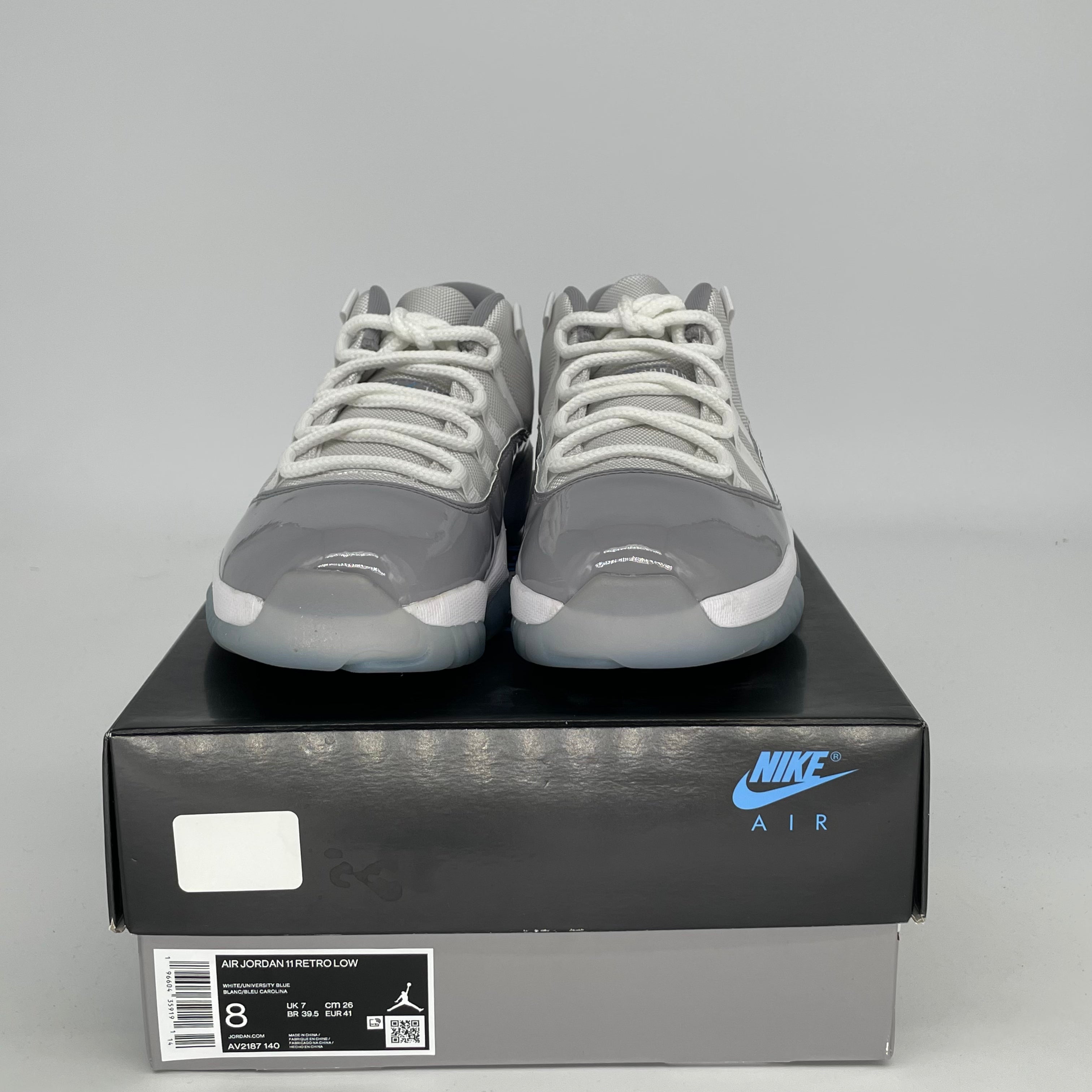 AIR JORDAN 11 LOW CEMENT GREY Basketball Shoes - Men's Size 8 / Women's Size 9.5W (Style: AV2187-140) - Perfect for Casual Wear, Gym Training & Street Fashion