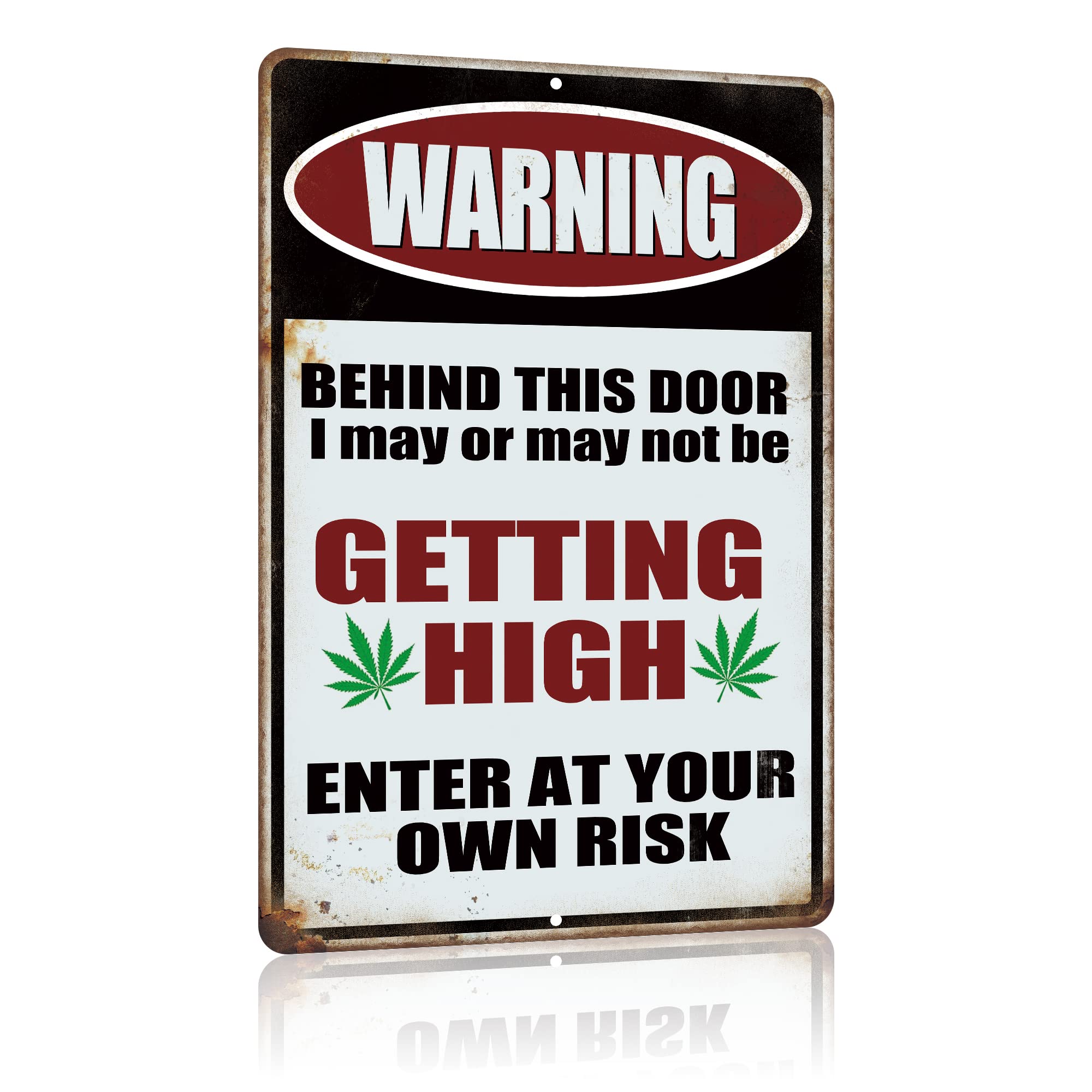 Vintage Weed Metal Tin Sign - 12x8 Inch Stoner Room Decor for Man Cave & Gifts