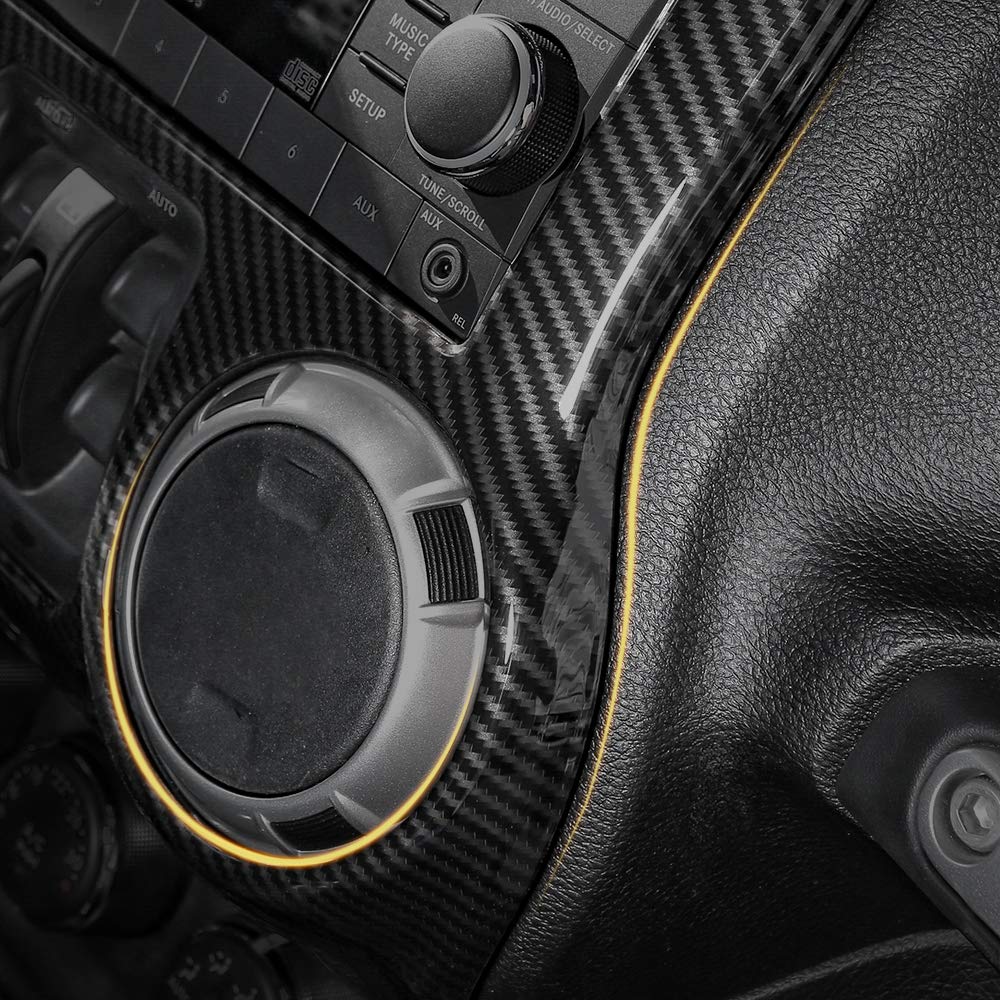 RT-TCZ Carbon Fiber Interior Trim Kit for Jeep Wrangler JK & JKU (2011-2017) - Dashboard & Center Console Accessories | Off-Road & Daily Driving Upgrade