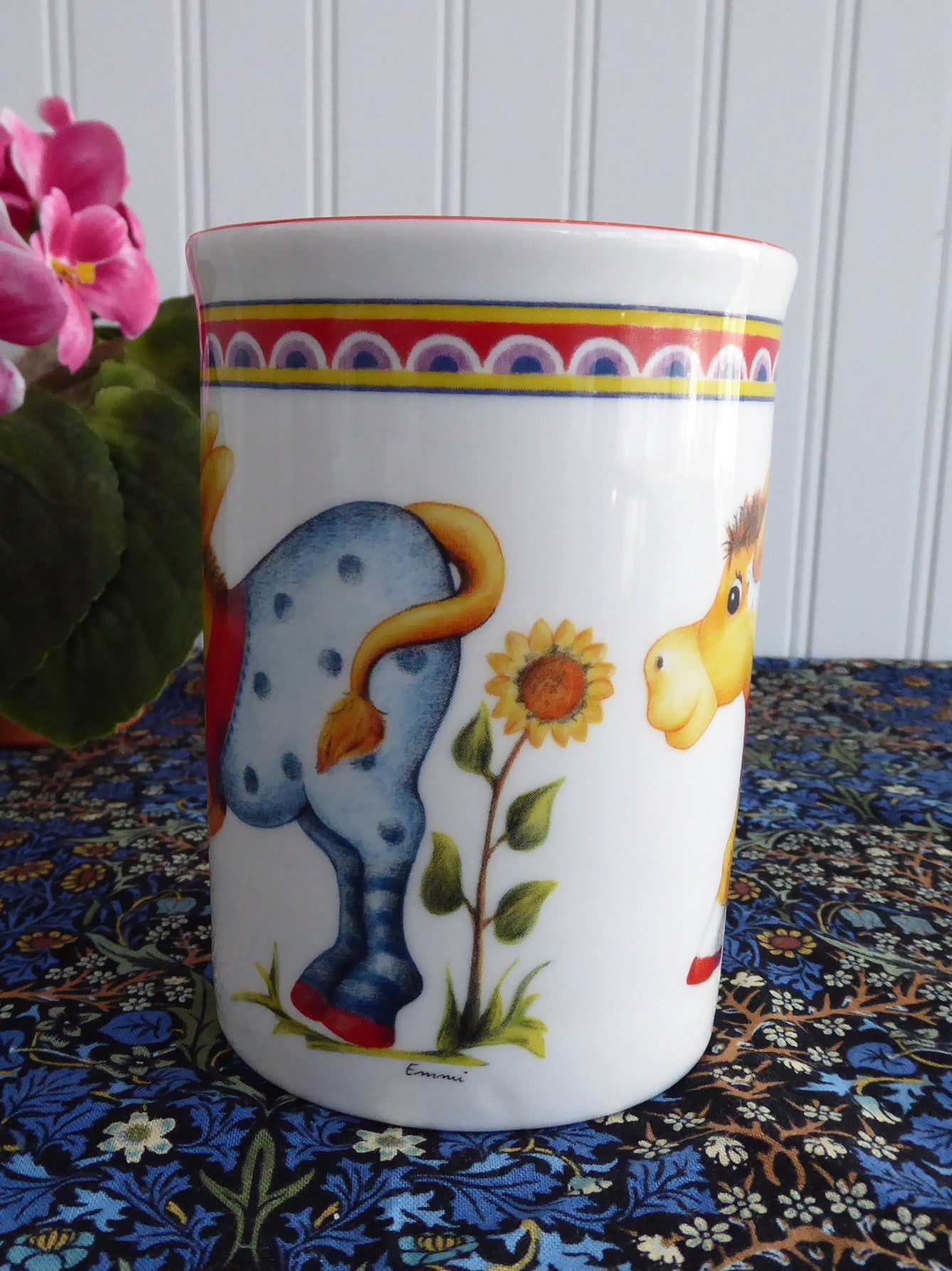Vintage 1980s English Bone China Mug with Comical Donkeys in Clothes - Perfect for Tea, Coffee & Collectible Gift for Kids & Adults