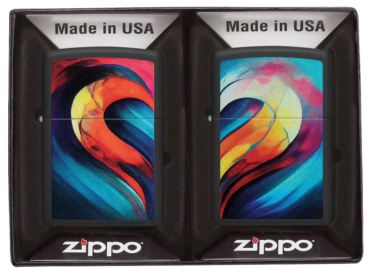Whole Heart Lighter Set - Windproof Refillable Butane Lighters for Candles, Camping, BBQ & Outdoor Use (Pack of 2)