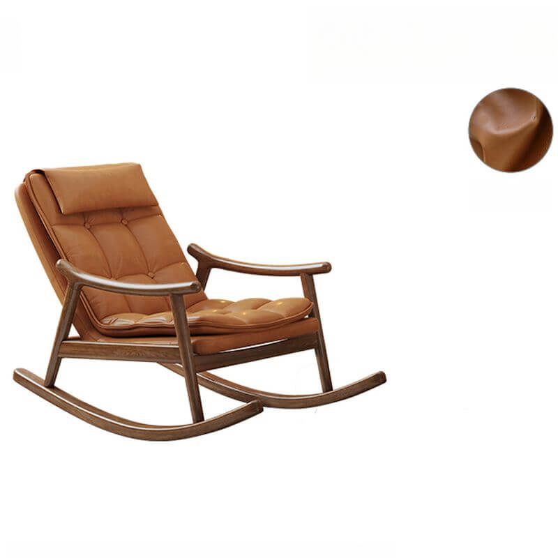Ergonomic Wood Rocking Chair with Ottoman - Comfortable Couch for Living Room, Nursery & Porch - Perfect for Relaxing, Nursing & Reading