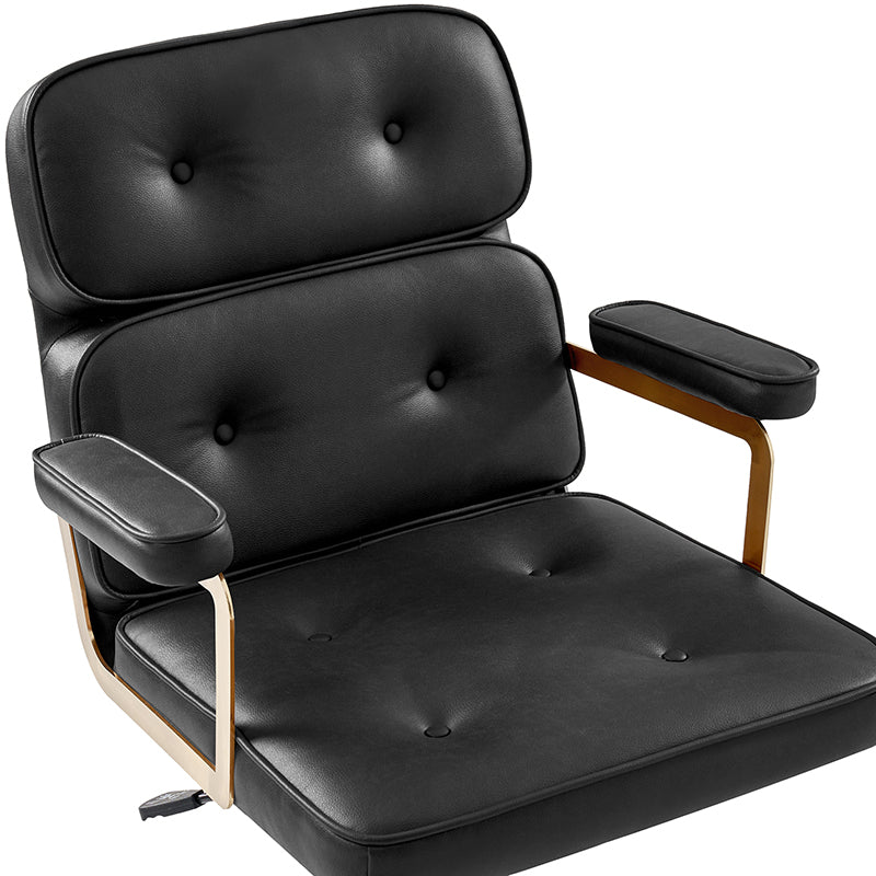 Denise Upholstered Swivel Office Chair - Ergonomic Executive Desk Chair with Adjustable Height & Lumbar Support - Perfect for Home Office, Gaming & Conference Rooms