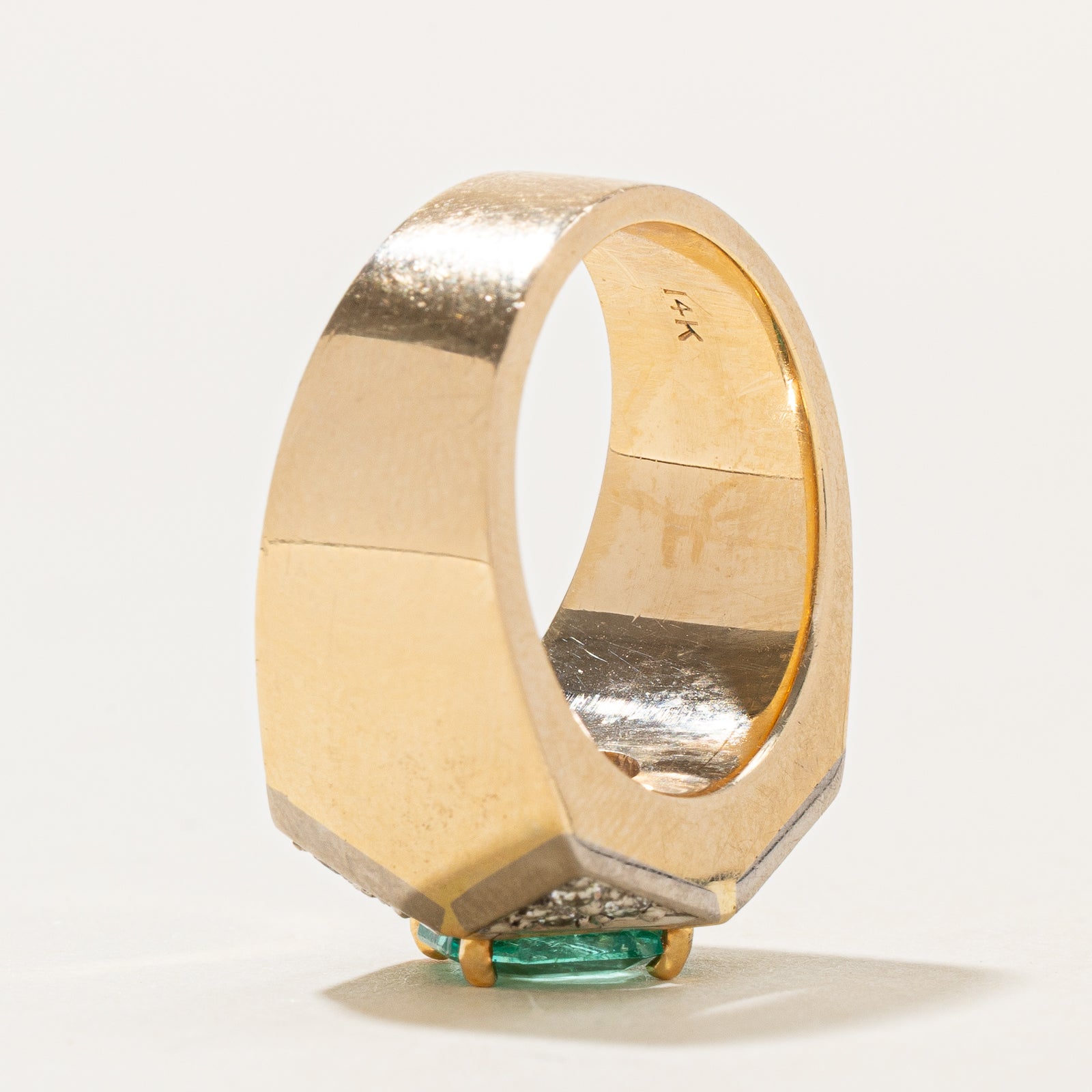 2.10ct Emerald & 0.28ct Diamond Ring - Size 6.75 - Elegant Wedding, Engagement & Anniversary Jewelry Gift for Women