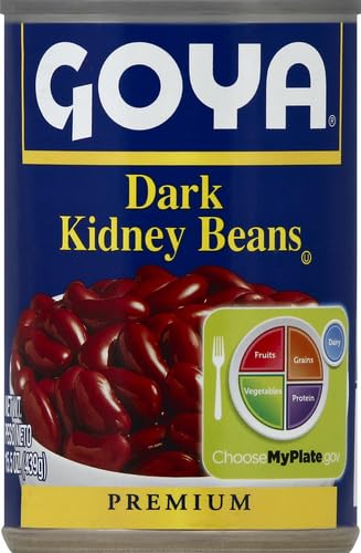 Goya Dark Red Kidney Beans 15.5 oz (Pack of 4) | Premium Canned Beans for Chili, Salads & Healthy Recipes | Non-GMO, Gluten-Free Pantry Staple