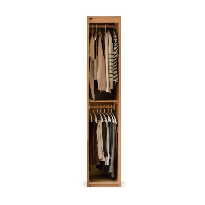 Solid Oak Wood Modern Wardrobe - Customizable Closet Organizer for Bedroom, Walk-in Closet & Home Storage