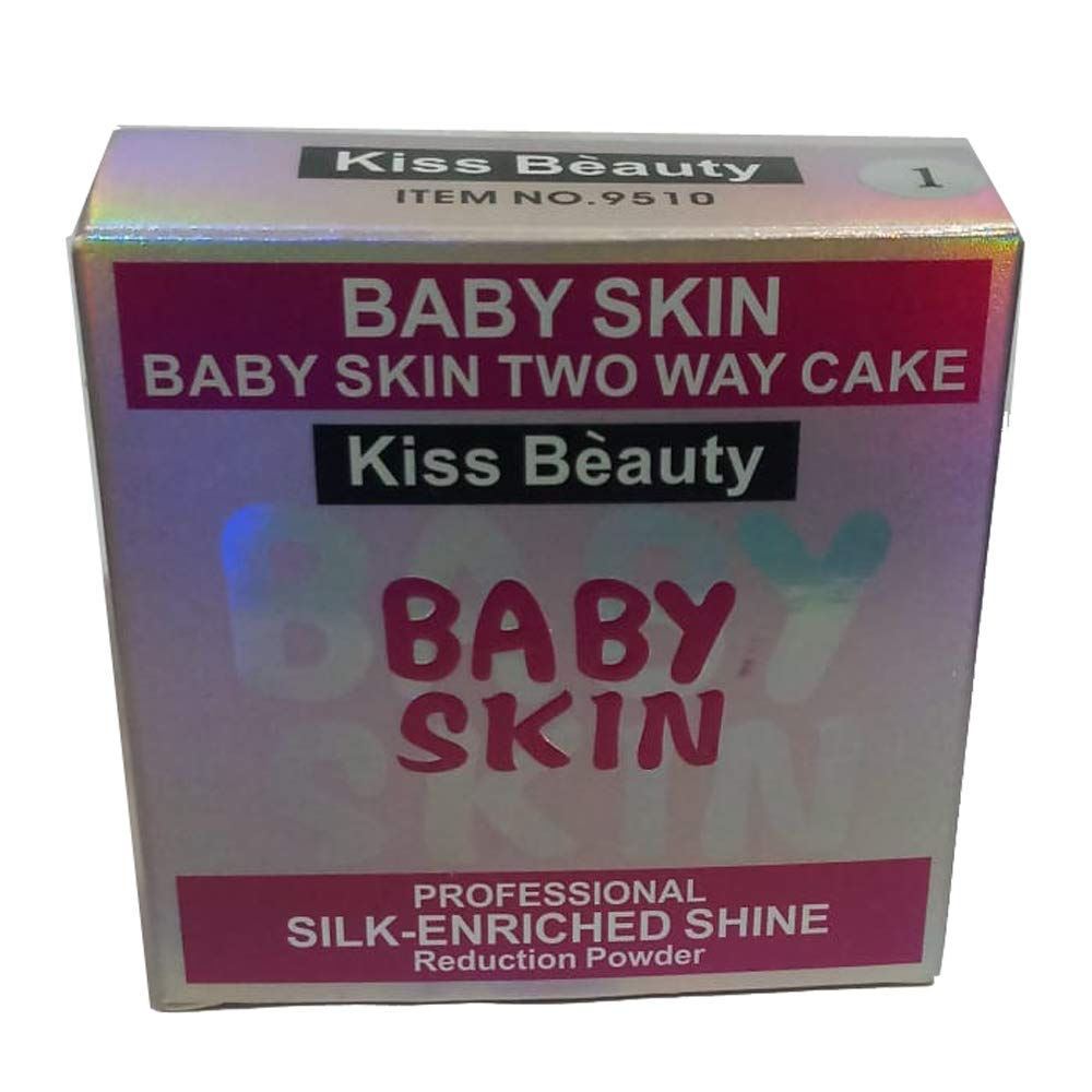 Kiss Beauty Professional Baby Skin Two Way Cake Silk Enriched Shine Reduction Powder -01, Beige, 20g | Oil Control & Matte Finish Makeup | Perfect for Daily Wear & Special Occasions