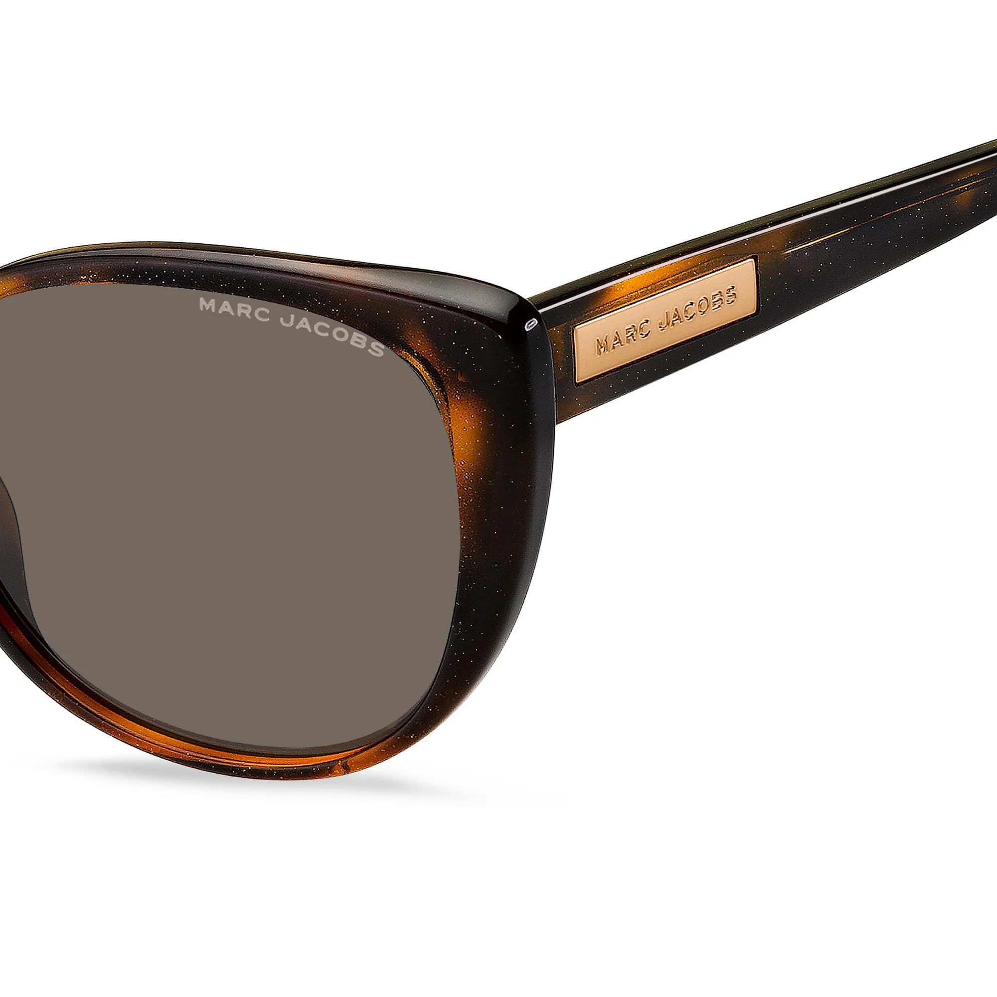 Marc Jacobs Women's 421/S Cat Eye Sunglasses - Havana Brown Gold/Gray Frame, 54mm Lens, 18mm Bridge - Stylish UV Protection for Beach, Driving & Outdoor Activities