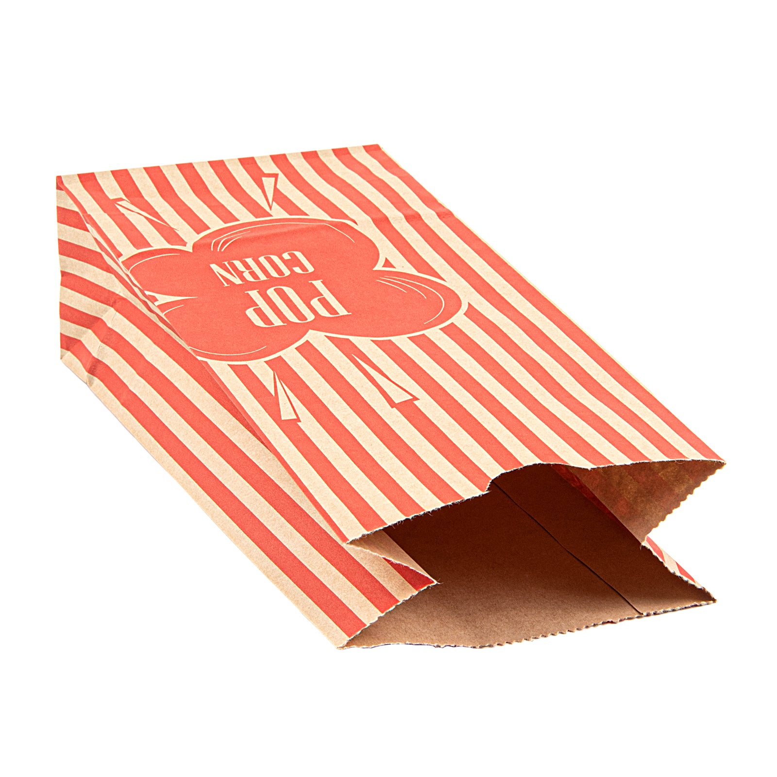 Bag Tek 2 oz Red & Kraft Paper Popcorn Bags - 5.25
