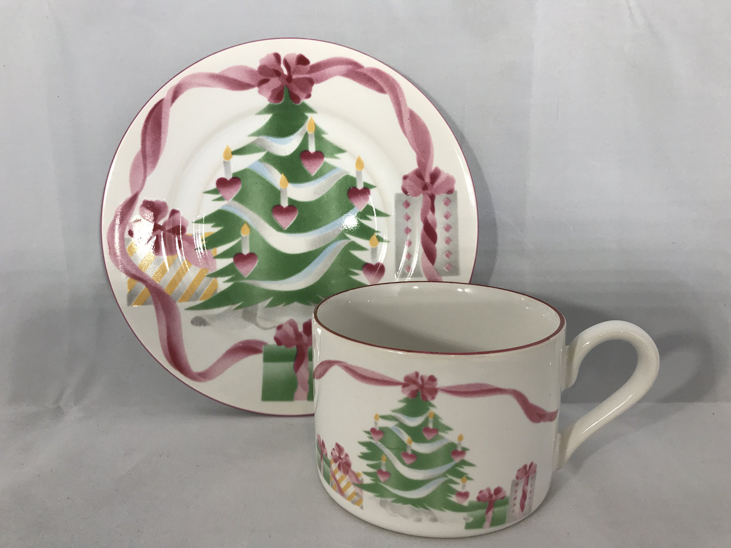 Premium Sango Porcelain Tea Cup and Saucer Set - Elegant Christmas Home Decor for Holiday Tea Parties & Cozy Gatherings