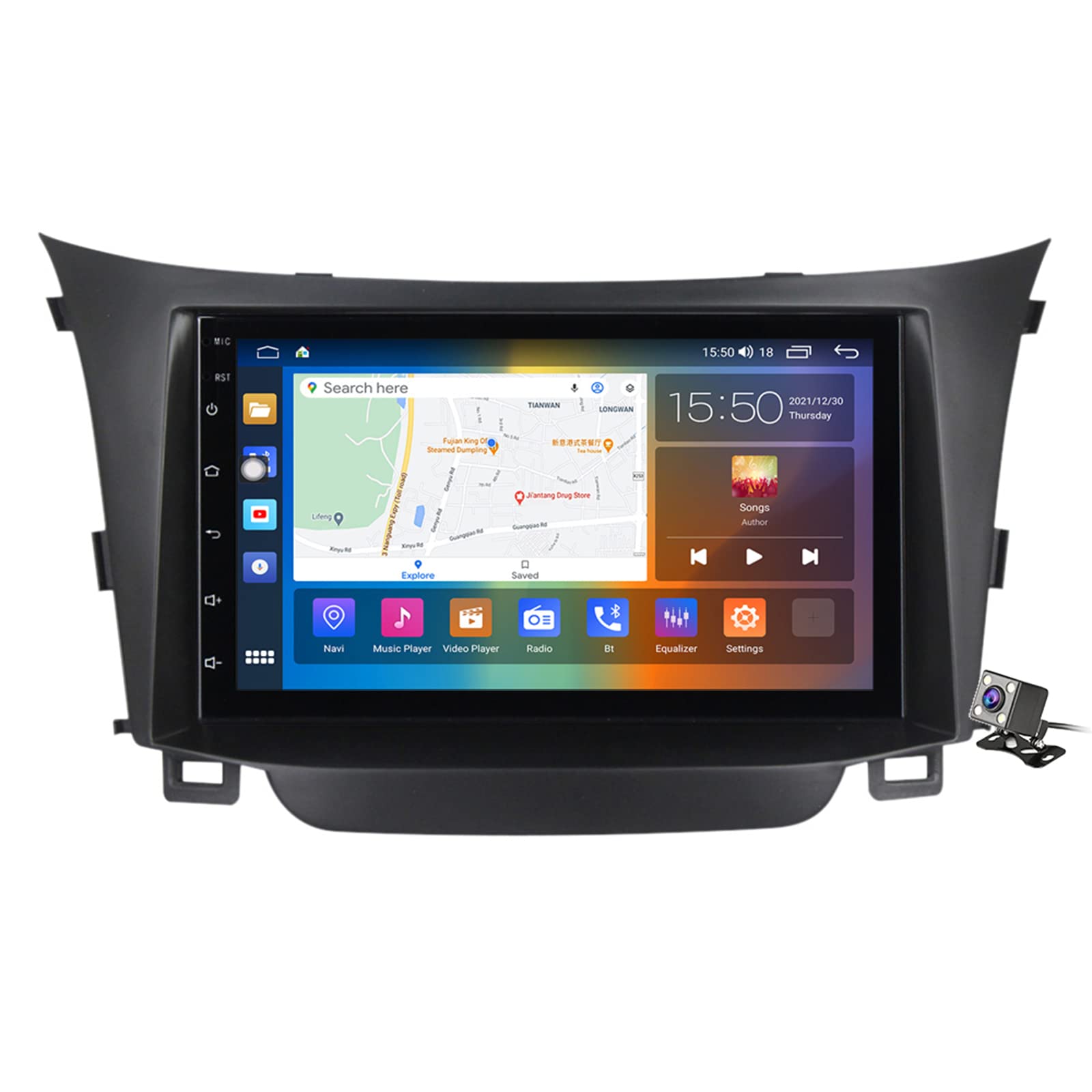 ADMLZQQ 9 Inch Android 11 Bluetooth Car Stereo with Apple CarPlay & Android Auto - Compatible with Hyundai i30/Elantra GT 2012-2016 | 2 Din Head Unit with GPS Navigation, FM/AM Radio & Hands-Free Calling | Perfect for Commuting, Road Trips & Daily Driving
