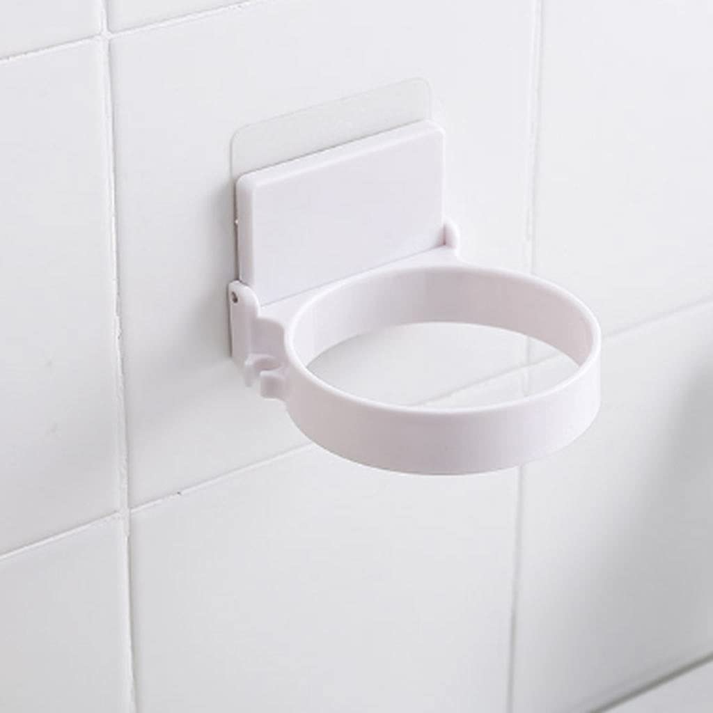 Wall-Mounted Hair Dryer Holder - No Drill Bathroom Organizer for Hair Dryer Storage (White) - Perfect for Small Bathrooms, Showers & Vanity Areas