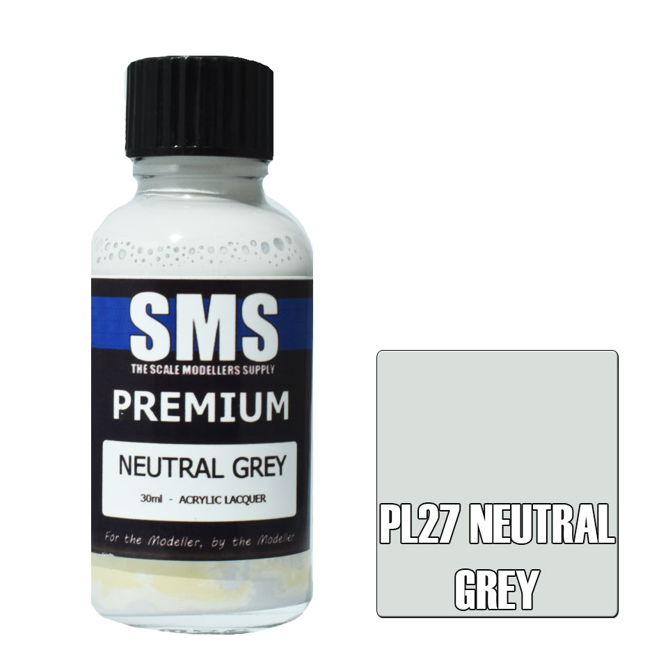 Premium 30ML Neutral Grey Acrylic Airbrush Paint for Scale Models - High-Quality Lacquer for Miniatures, Dioramas & Hobby Crafting