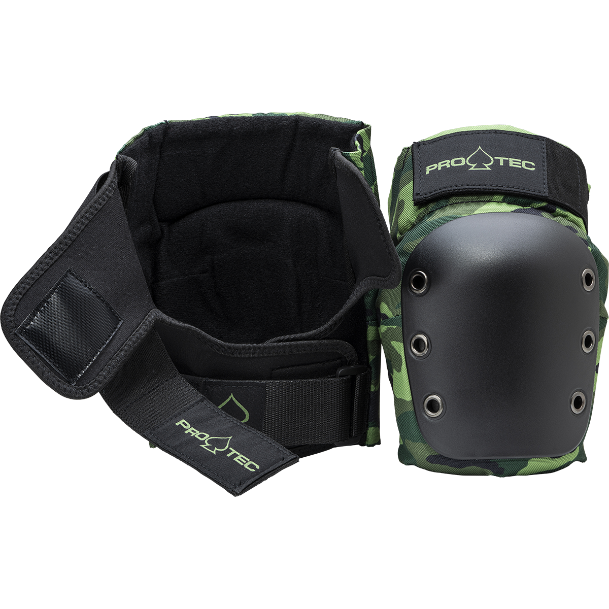 Protec Jr. Street Gear 3-Pack Protective Skateboard Pads Set - Open Back Camo Design for Kids & Youth - Perfect for Skateboarding, Scootering & Rollerblading Safety