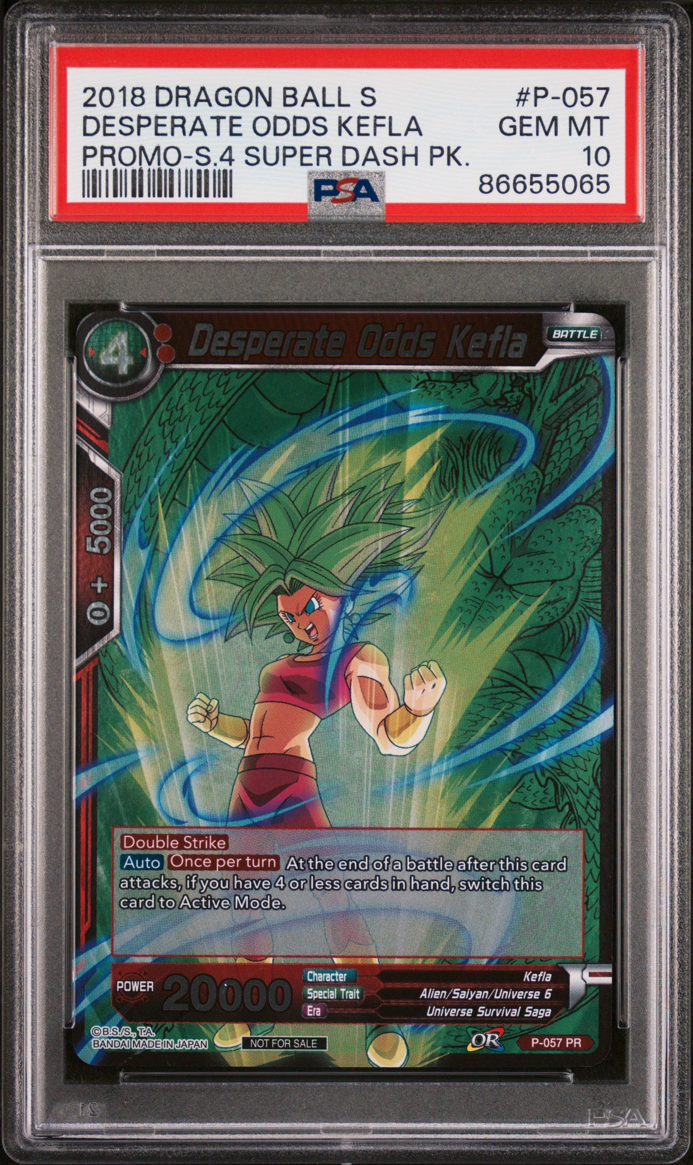2018 Dragon Ball Super Desperate Odds Kefla #P057 PSA 10 Graded Card - Perfect for Collectors, Anime Fans & Investment - Display, Trade or Gift for Special Occasions