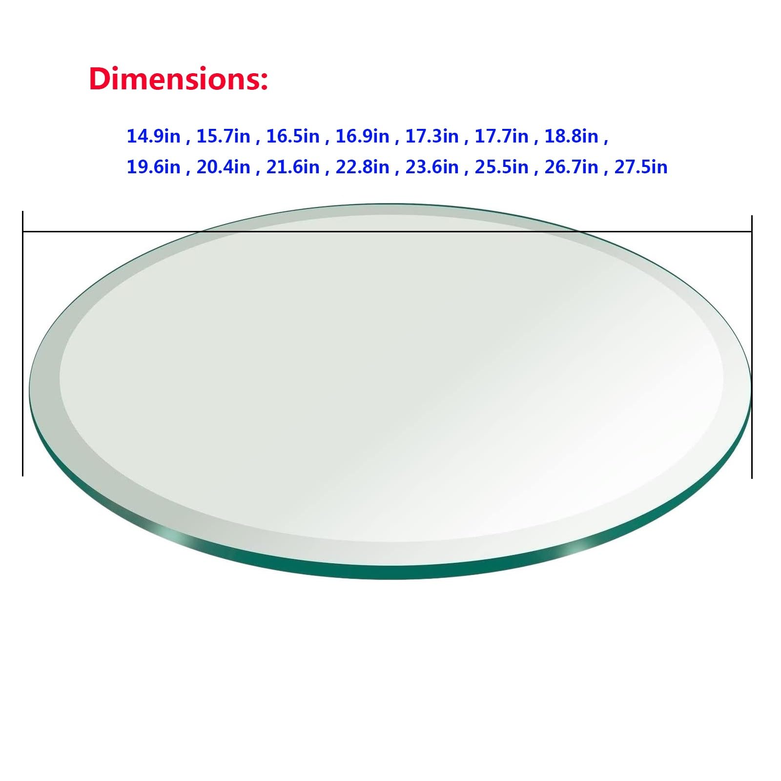 **Round Tempered Glass Table Top - 19.6