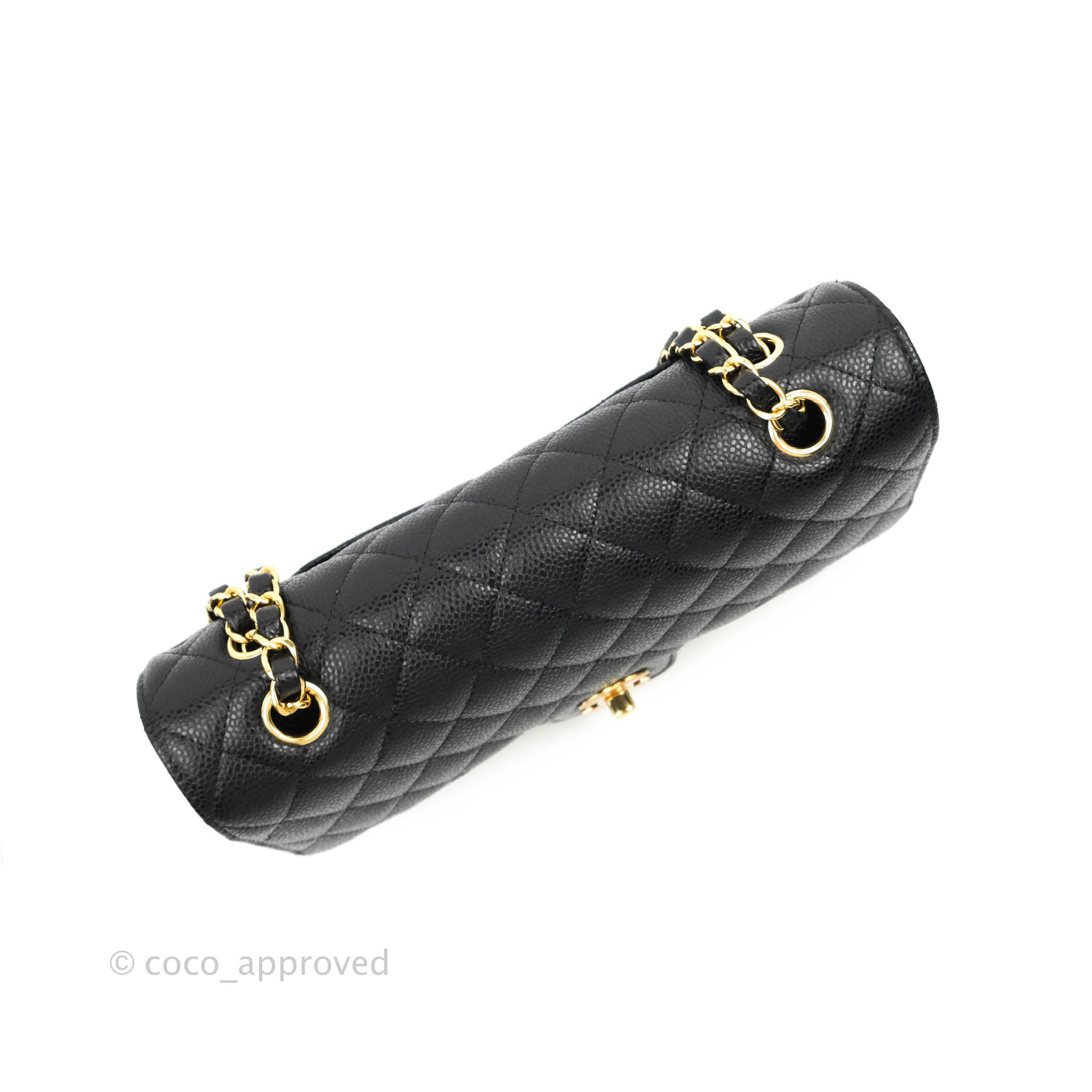 Chanel Classic Medium Double Flap Bag in Black Caviar Leather with Gold Hardware - Luxury Designer Handbag for Women, Perfect for Work, Evening Events & Everyday Use