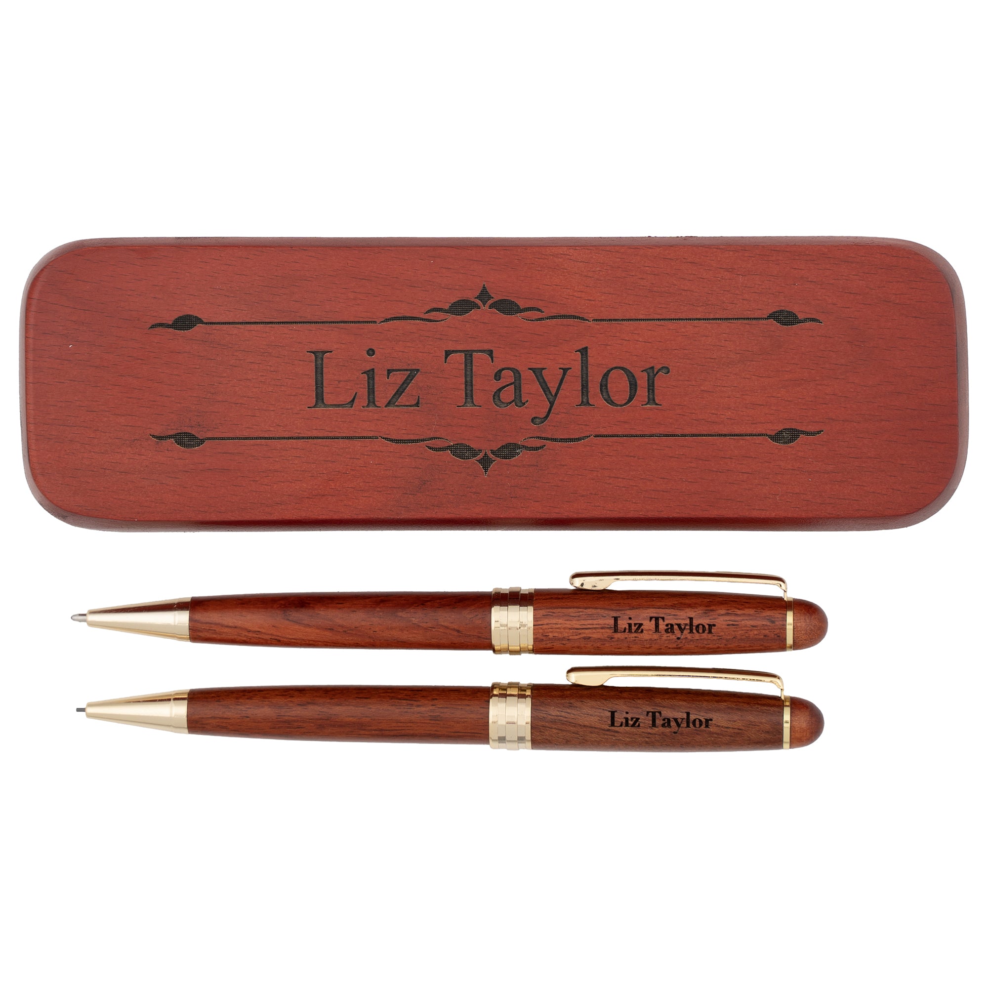 Premium Rosewood Pen and Pencil Set - Elegant Writing Gift for Professionals & Students - Perfect for Office, School, and Business Gifts
