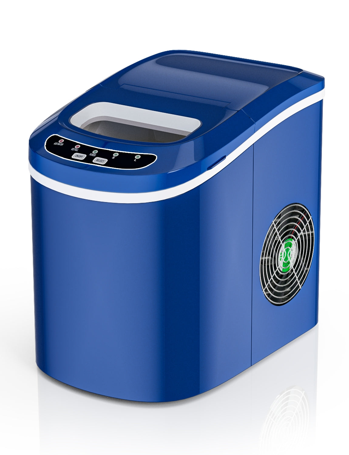 Mini Portable Compact Electric Ice Maker Machine - Fast 26lbs/24H, Quiet Operation, Perfect for Home, Office, RV & Parties - Navy Blue