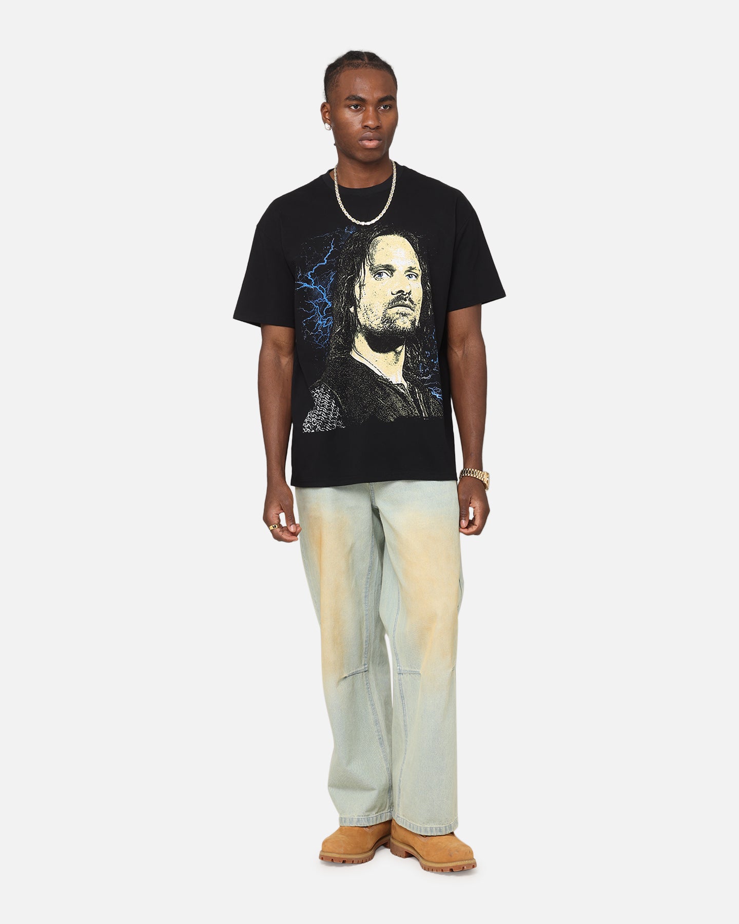 The Lord of the Rings Aragorn Heavy Cotton T-Shirt | American Thrift | Black Graphic Tee for Men | Perfect for Cosplay, Movie Nights & Fantasy Fans