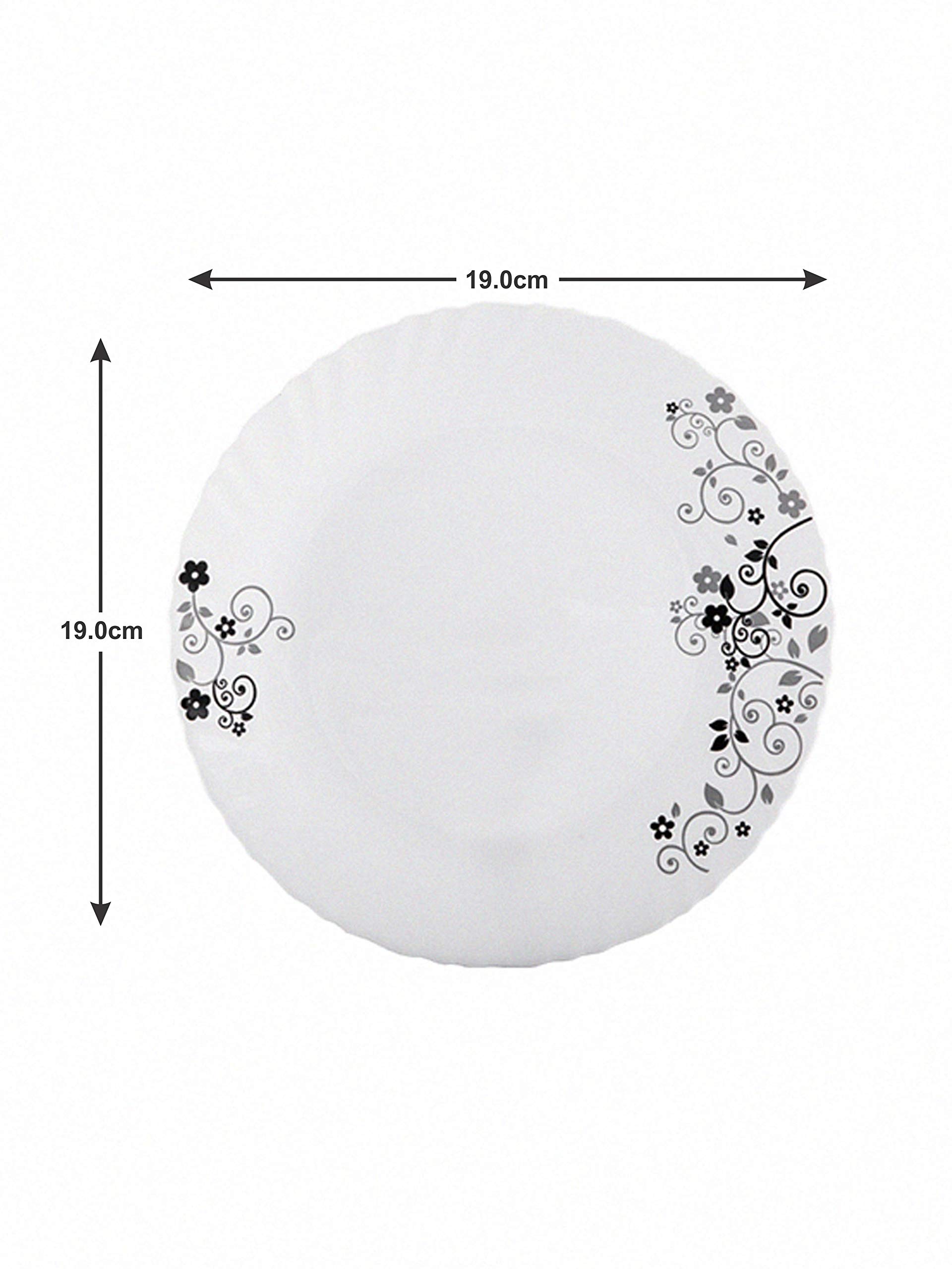 Opal Glass Dinnerware Set for 6 - 33-Piece Diva Classique Collection in Mystrio Black | Microwave & Dishwasher Safe Plates, Bowls & Serving Dishes | Durable White Crockery for Family Dining, Entertaining & Everyday Meals