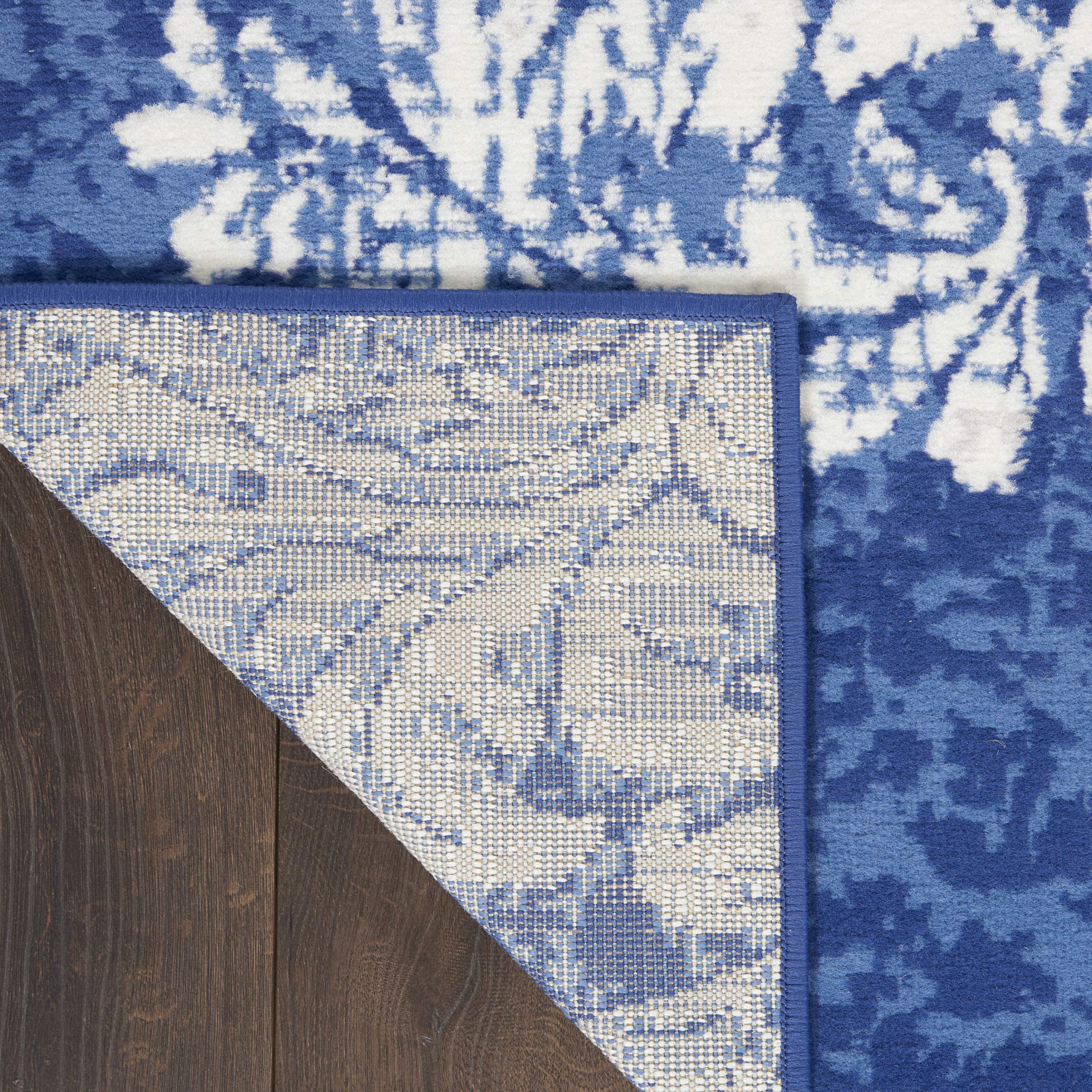 Nourison Whimsicle Damask Navy Ivory 8' x 10' Area Rug - Easy to Clean, Non-Shedding, Stain Resistant for Bedroom, Living Room, Dining Room & Kitchen - Soft & Durable Home Decor (8x10) | Perfect for Cozy Spaces, Family Gatherings & High-Traffic Areas